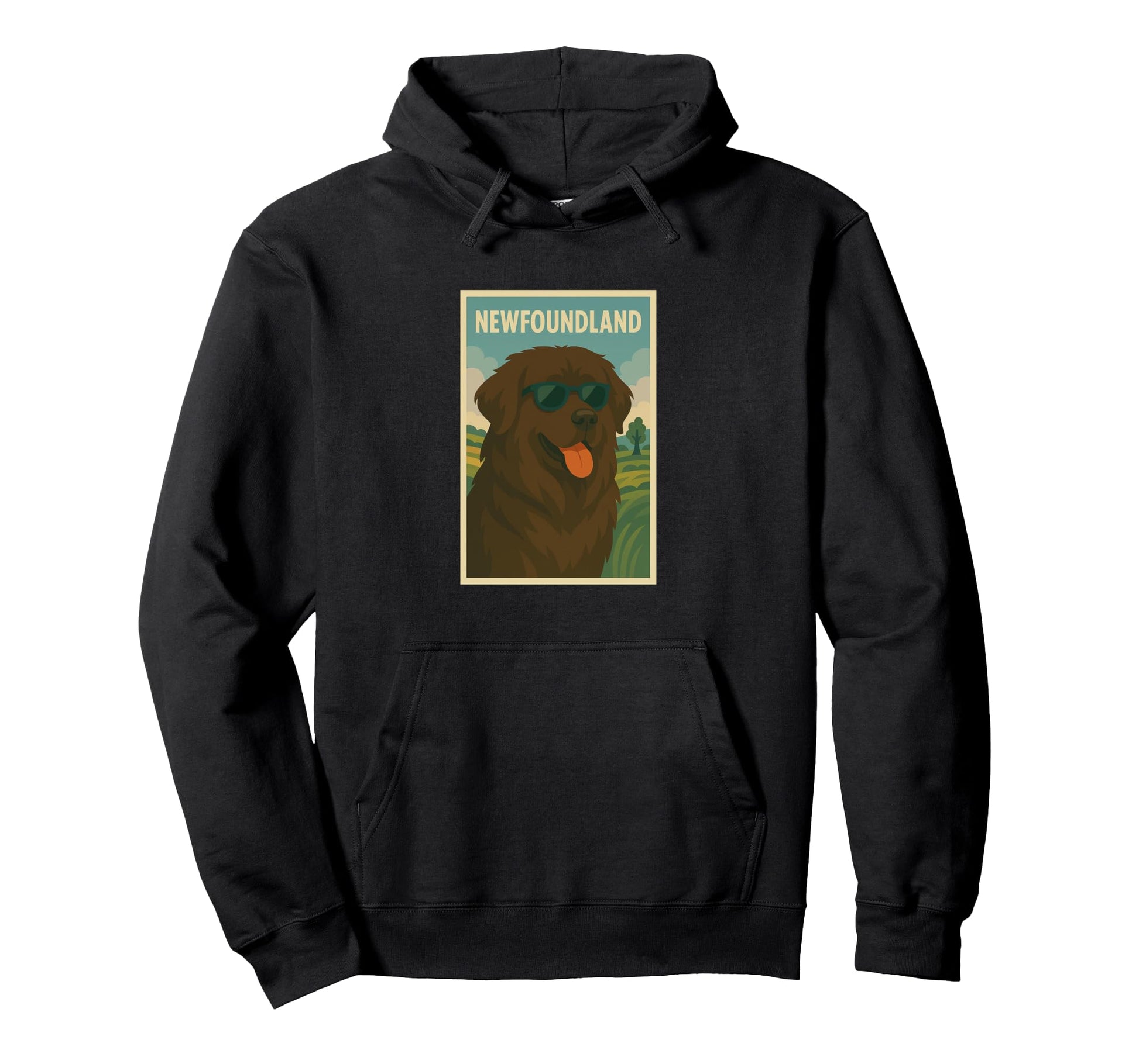 Newfoundland Dog Art Minimalist Pop Art Hoodie - Unique Graphic for Adults - T-Shirt, Sweatshirt, Hoodie