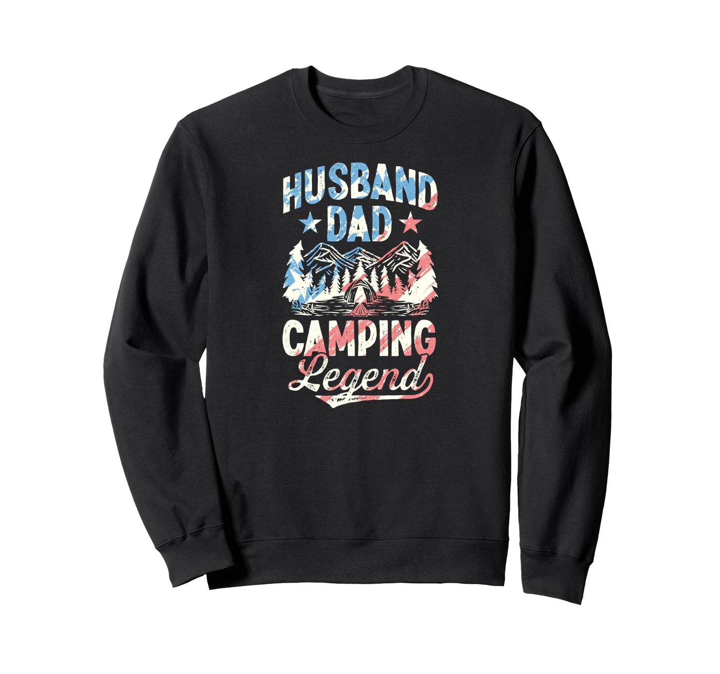 Husband Dad Camping Camo Sweatshirt - Casual Everyday Wear for Adults - T-Shirt, Sweatshirt, Hoodie
