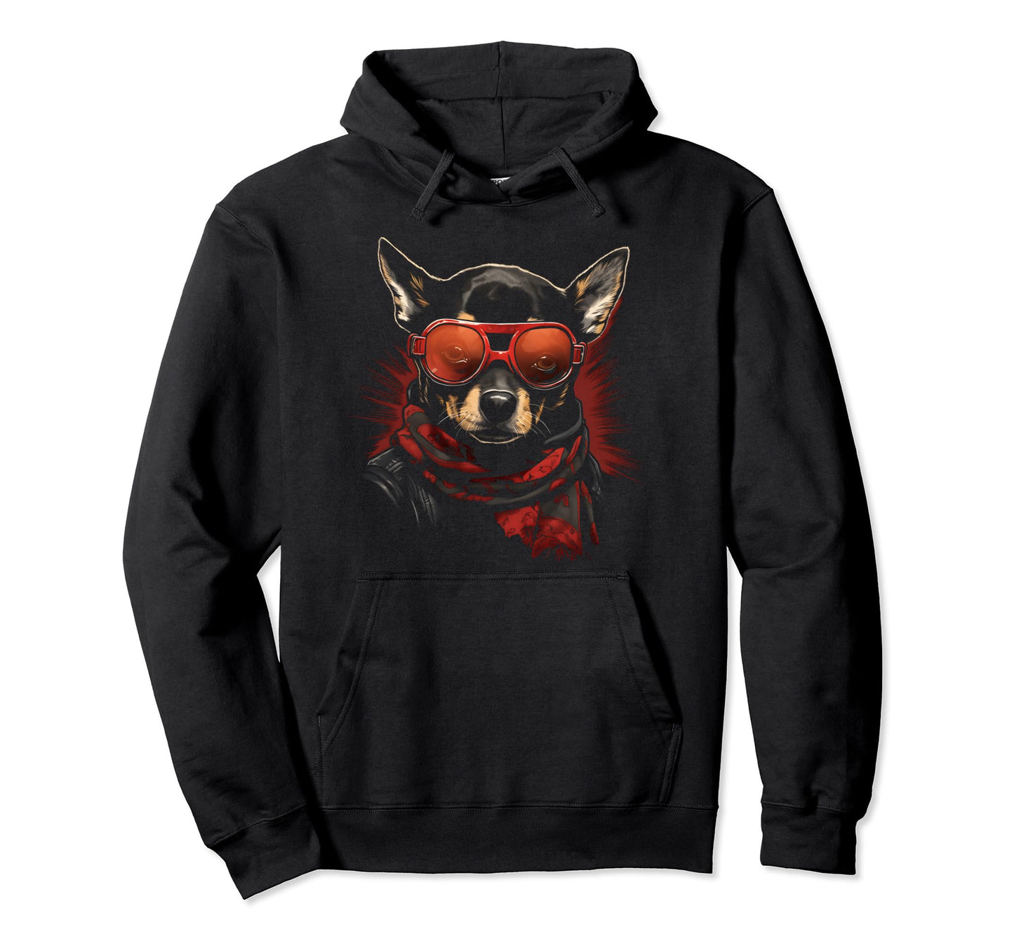 Motorcycle Dad Biker Dog Funny Chihuahua Hoodie - Custom Art Print Unisex - T-Shirt, Sweatshirt, Hoodie