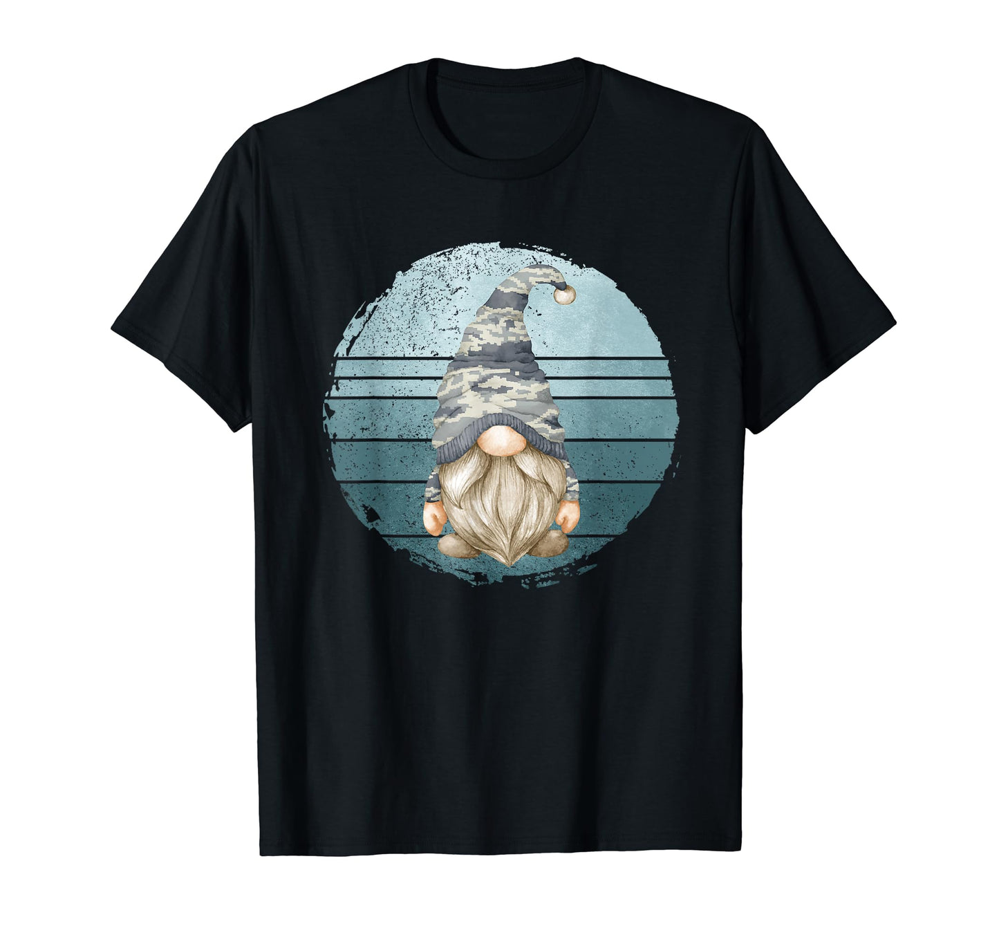 Camouflage Military Gnome Veteran Dad T-Shirt - Custom Art Print Unisex - T-Shirt, Sweatshirt, Hoodie