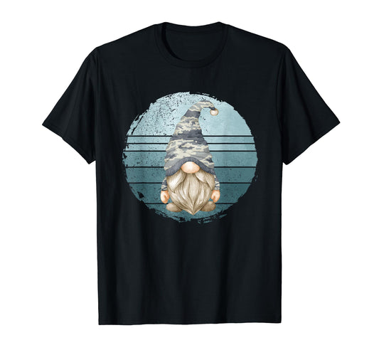 Camouflage Military Gnome Veteran Dad T-Shirt - Custom Art Print Unisex - T-Shirt, Sweatshirt, Hoodie