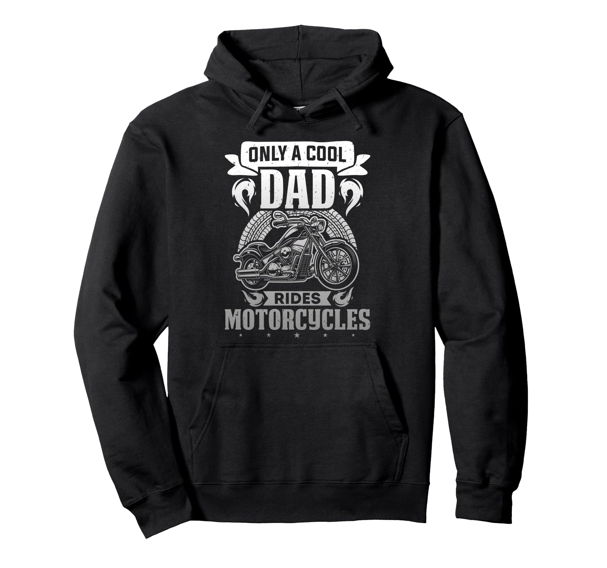 Biker Only Dad Rides Motorcycles Grandpa Hoodie - Streetwear Style Unisex - T-Shirt, Sweatshirt, Hoodie