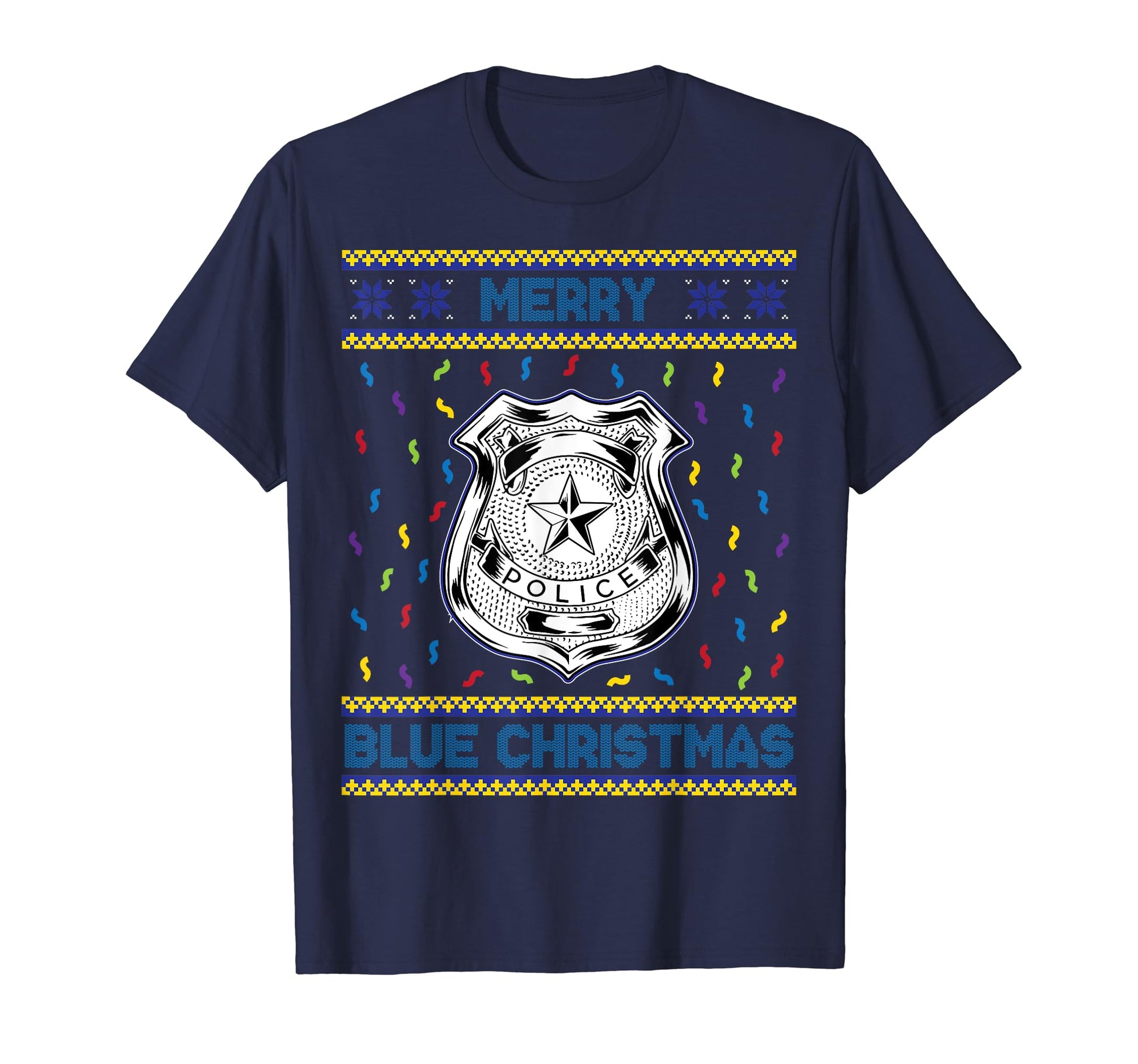 Police Dad Merry Blue Police Officer T-Shirt - Fun Novelty Design Unisex - T-Shirt, Sweatshirt, Hoodie