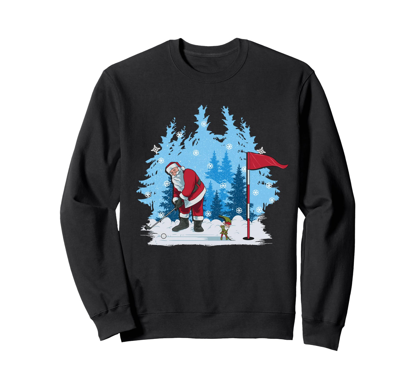 Golf Santa Claus Putting Golfing Golfer Sweatshirt - Trendy Graphic Unisex - T-Shirt, Sweatshirt, Hoodie