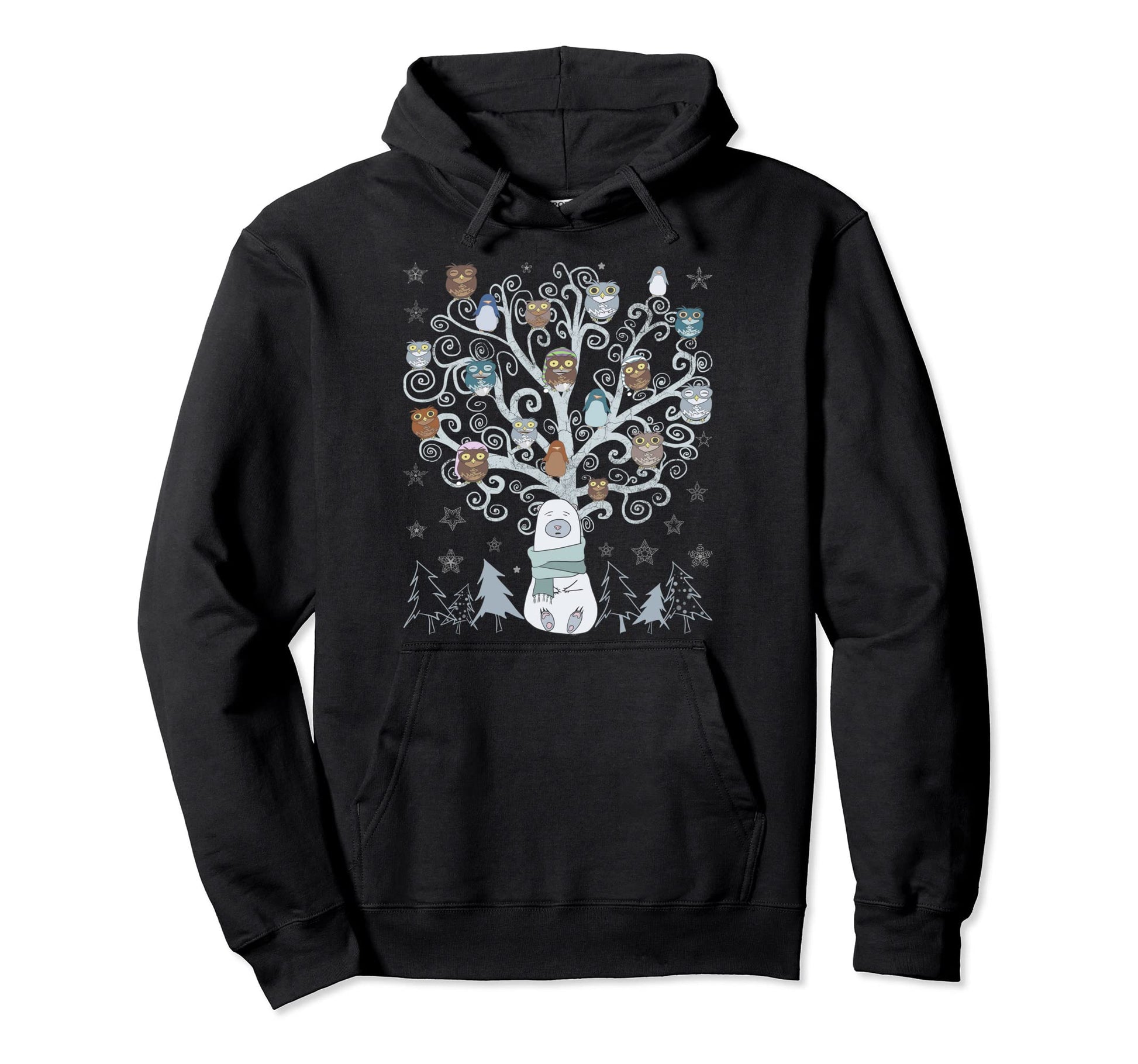Penguins Owls Bear Lover Pop Art Funny Ugly Hoodie - Unique Graphic Unisex - T-Shirt, Sweatshirt, Hoodie