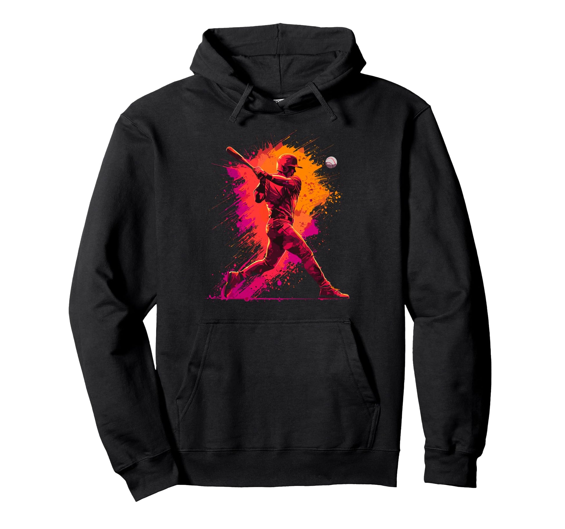 Paint Splash Baseball Player Coach Dad Hoodie - Unique Graphic for Adults - T-Shirt, Sweatshirt, Hoodie