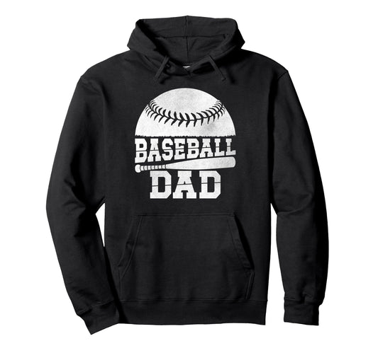Baseball Dad Fathers Day Hoodie - Unique Graphic Men Women - T-Shirt, Sweatshirt, Hoodie