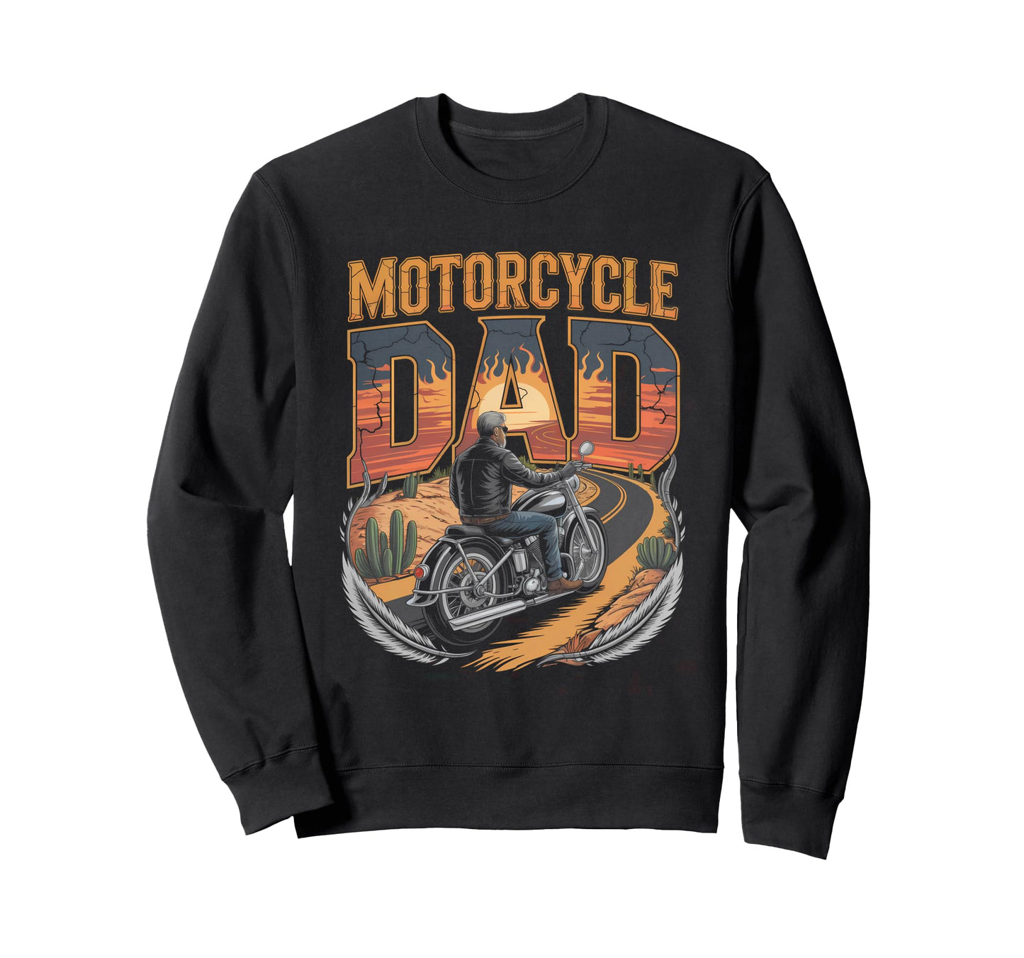 Motorcycle Dad Biker Pridel Sweatshirt - Custom Art Print for Adults - T-Shirt, Sweatshirt, Hoodie
