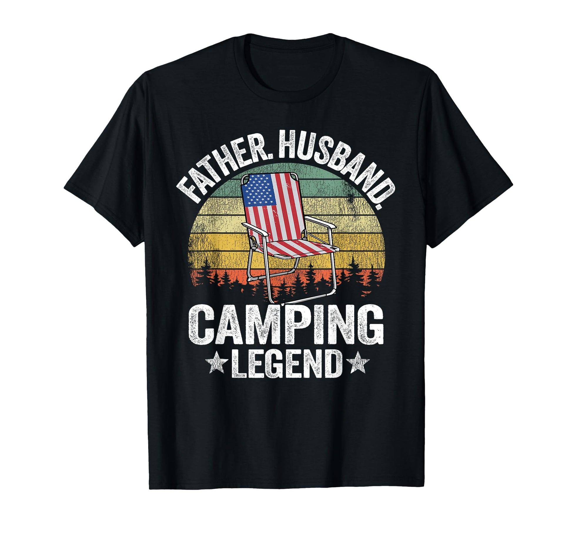 Father Husband Camping Legend American T-Shirt - Fun Novelty Design Unisex - T-Shirt, Sweatshirt, Hoodie