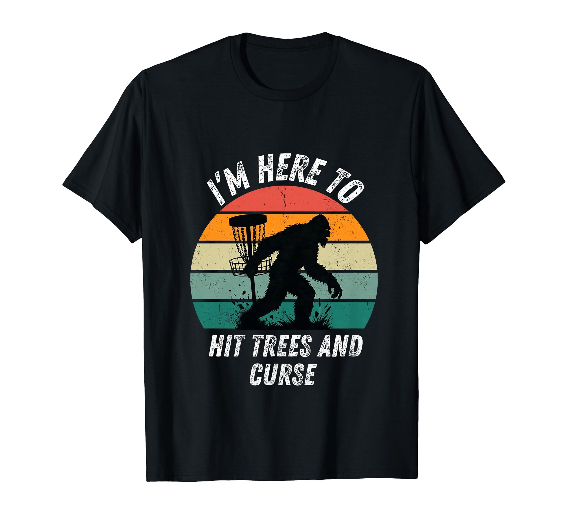 Disc Golf Hit Trees And Curse Mens T-Shirt - Minimalist Print Unisex - T-Shirt, Sweatshirt, Hoodie