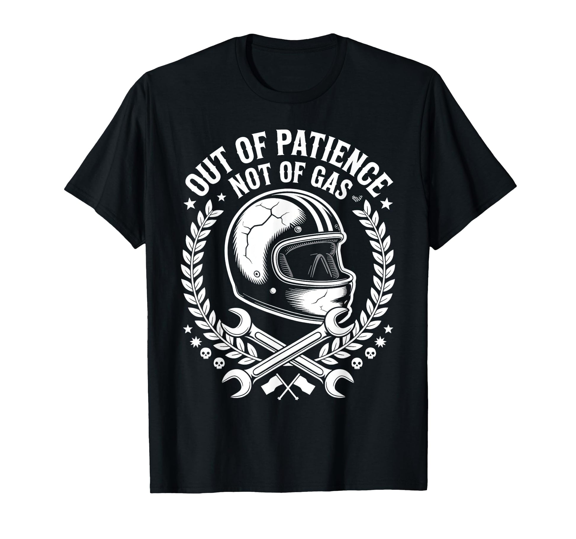 Out Patience Not Gas Motorcycle Grandpa T-Shirt - Unique Graphic for Adults - T-Shirt, Sweatshirt, Hoodie