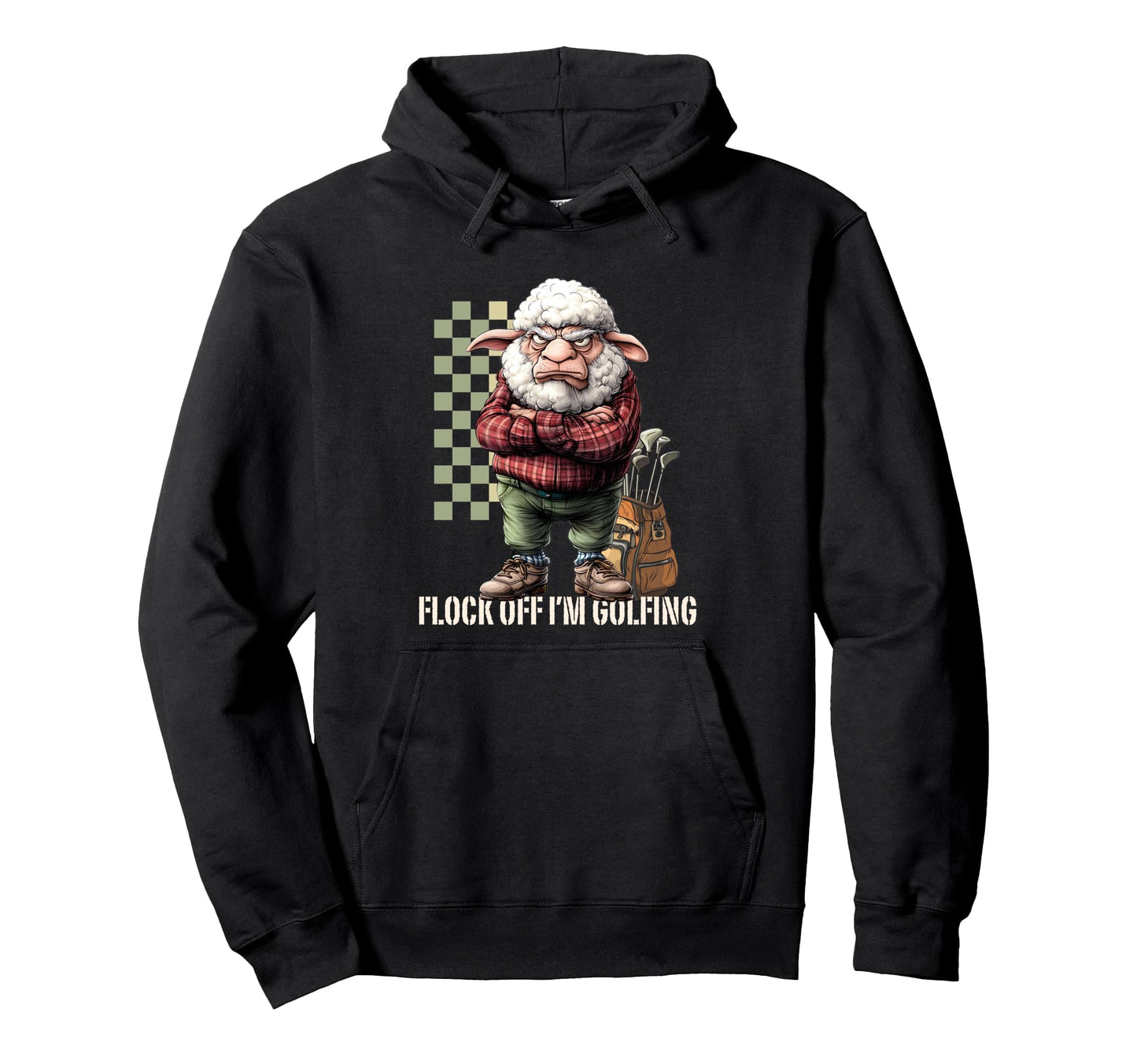 Grumpy Sheep Golfing Golf Lover Golf Pun Hoodie - Unique Graphic Men Women - T-Shirt, Sweatshirt, Hoodie