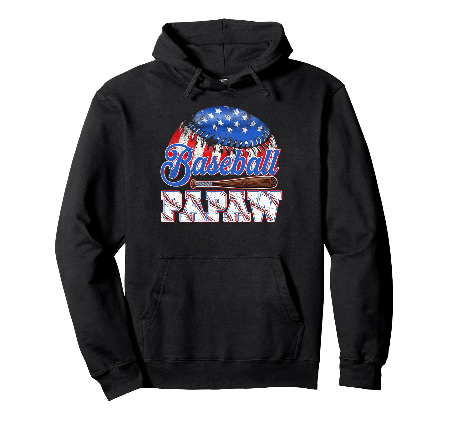 Baseball Papaw Usa Flag Fathers Day Hoodie - Custom Art Print Men Women - T-Shirt, Sweatshirt, Hoodie