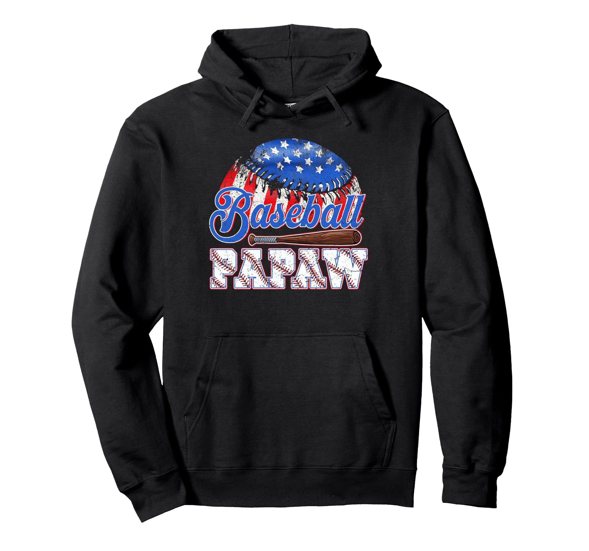 Baseball Papaw Usa Flag Fathers Day Hoodie - Custom Art Print Men Women - T-Shirt, Sweatshirt, Hoodie