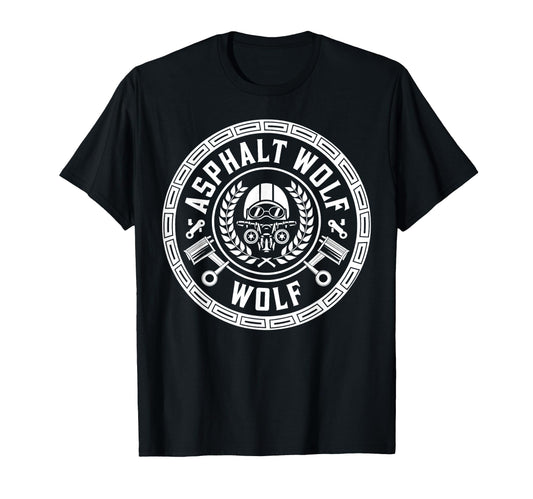 Asphalt Wolf Motorcycle Grandpa T-Shirt - Casual Everyday Wear for Adults - T-Shirt, Sweatshirt, Hoodie