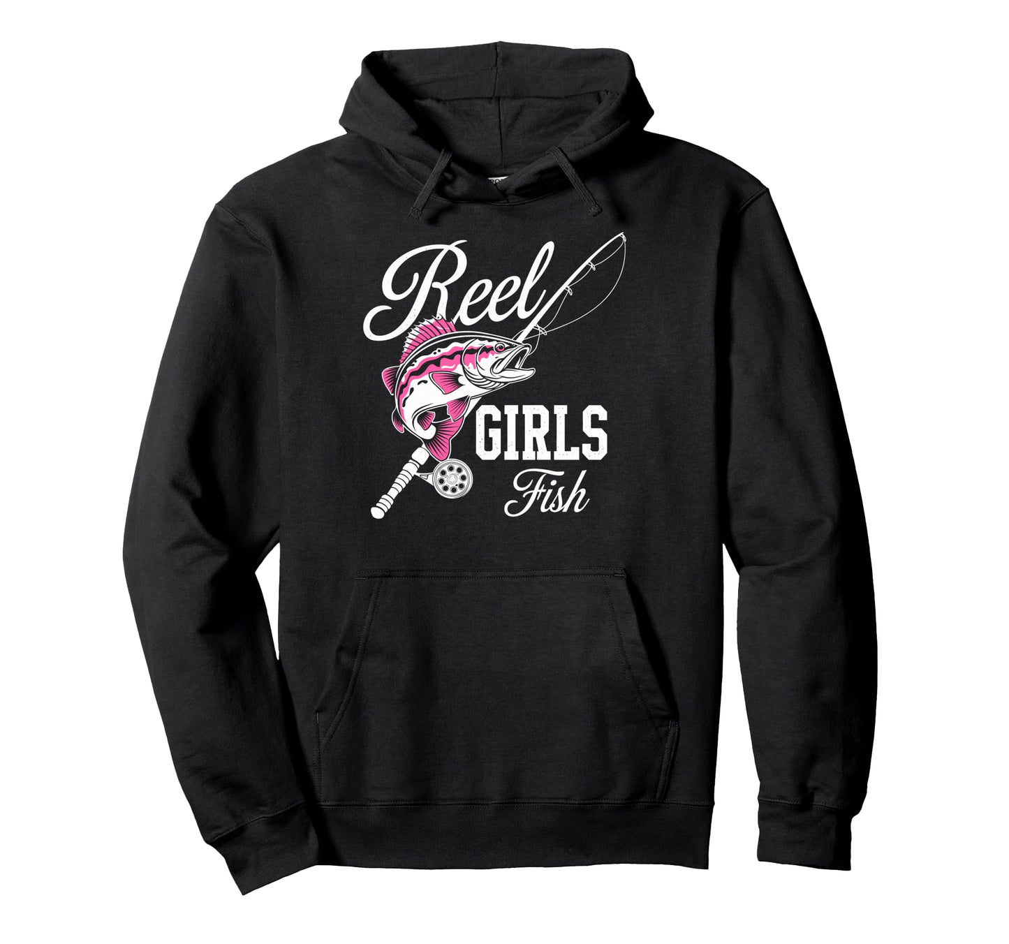 Reel Fish Fisher Mom Bass Fishing Hoodie - Custom Art Print for Adults - T-Shirt, Sweatshirt, Hoodie