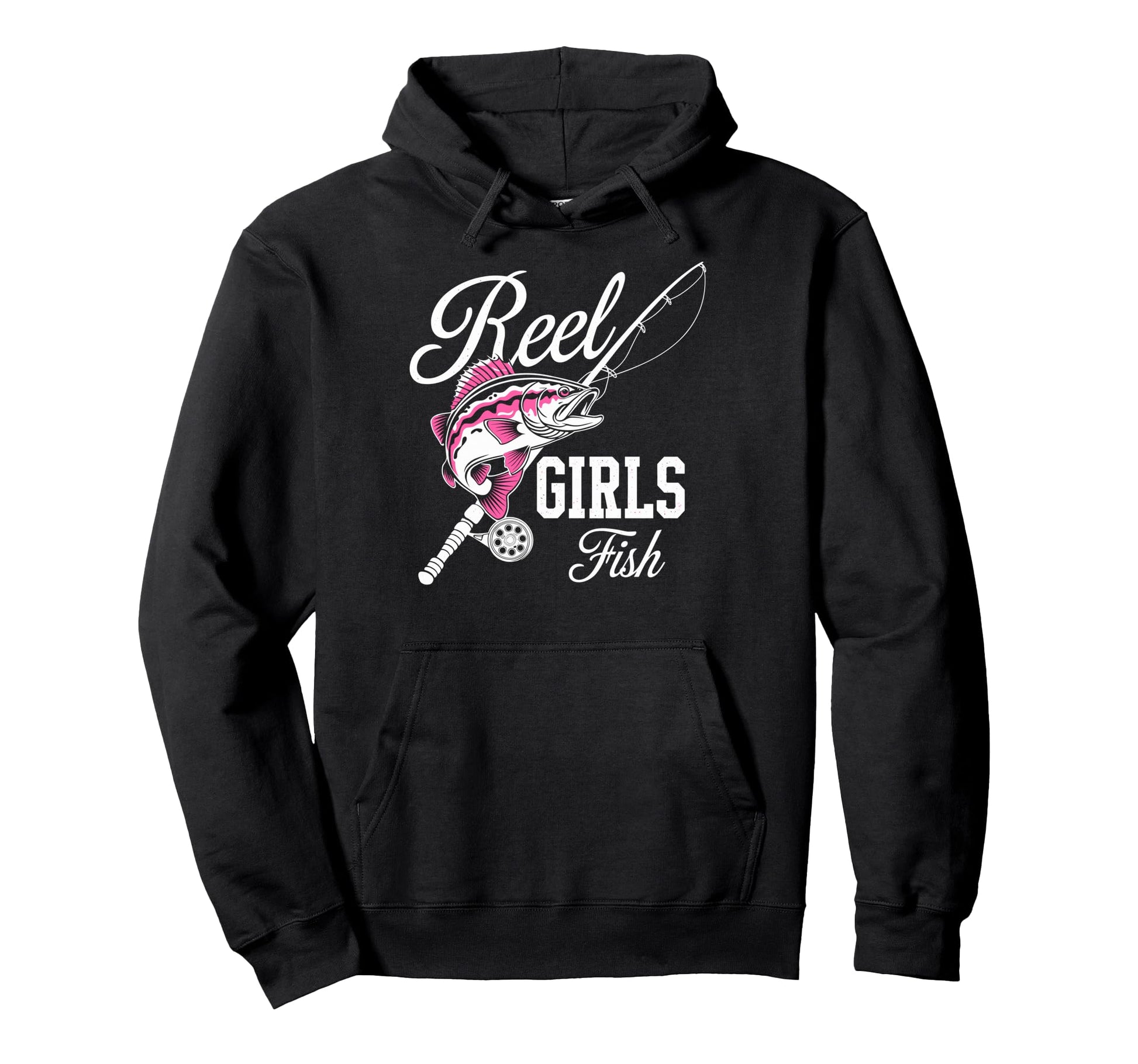 Reel Fish Fisher Mom Bass Fishing Hoodie - Custom Art Print for Adults - T-Shirt, Sweatshirt, Hoodie