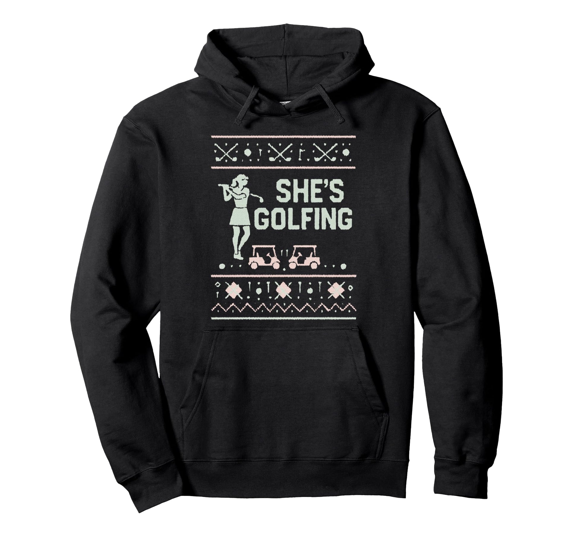 Shes Golfing Golfing Husband Golf Dad Hoodie - Streetwear Style Men Women - T-Shirt, Sweatshirt, Hoodie