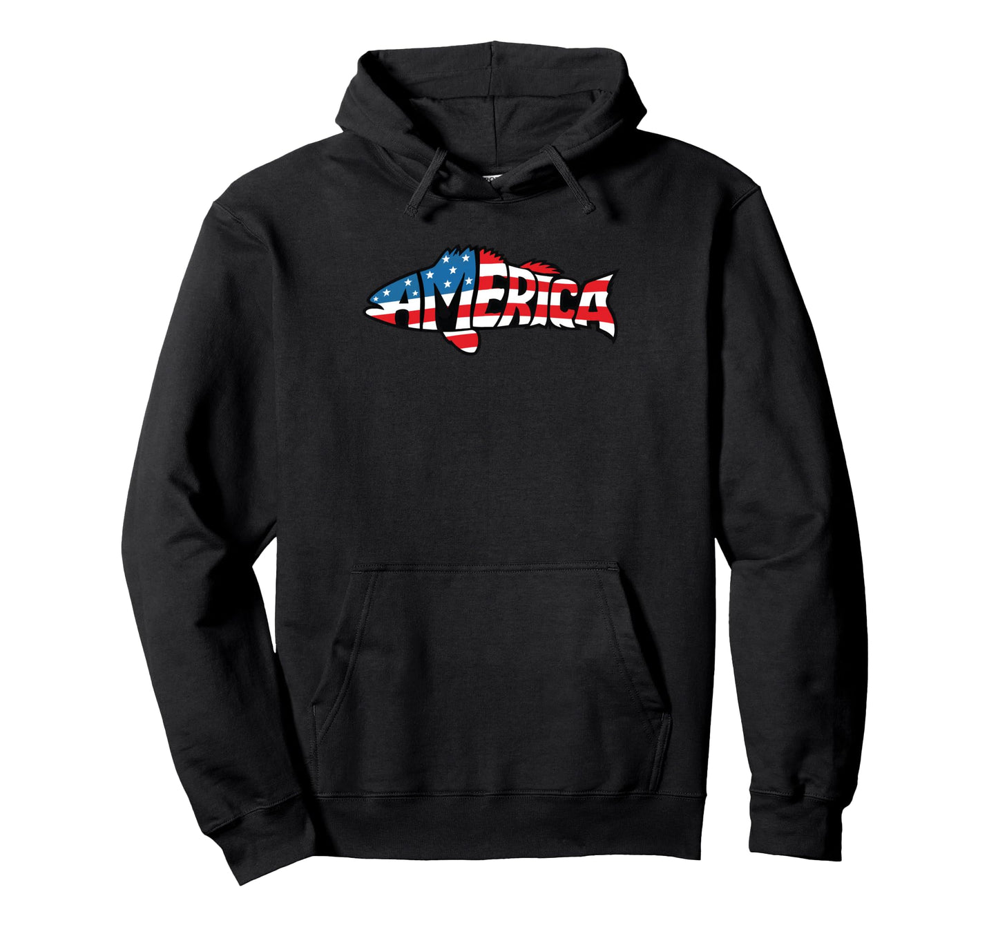 American Flag Fishing Lovers Fisherman Hoodie - Minimalist Print Men Women - T-Shirt, Sweatshirt, Hoodie