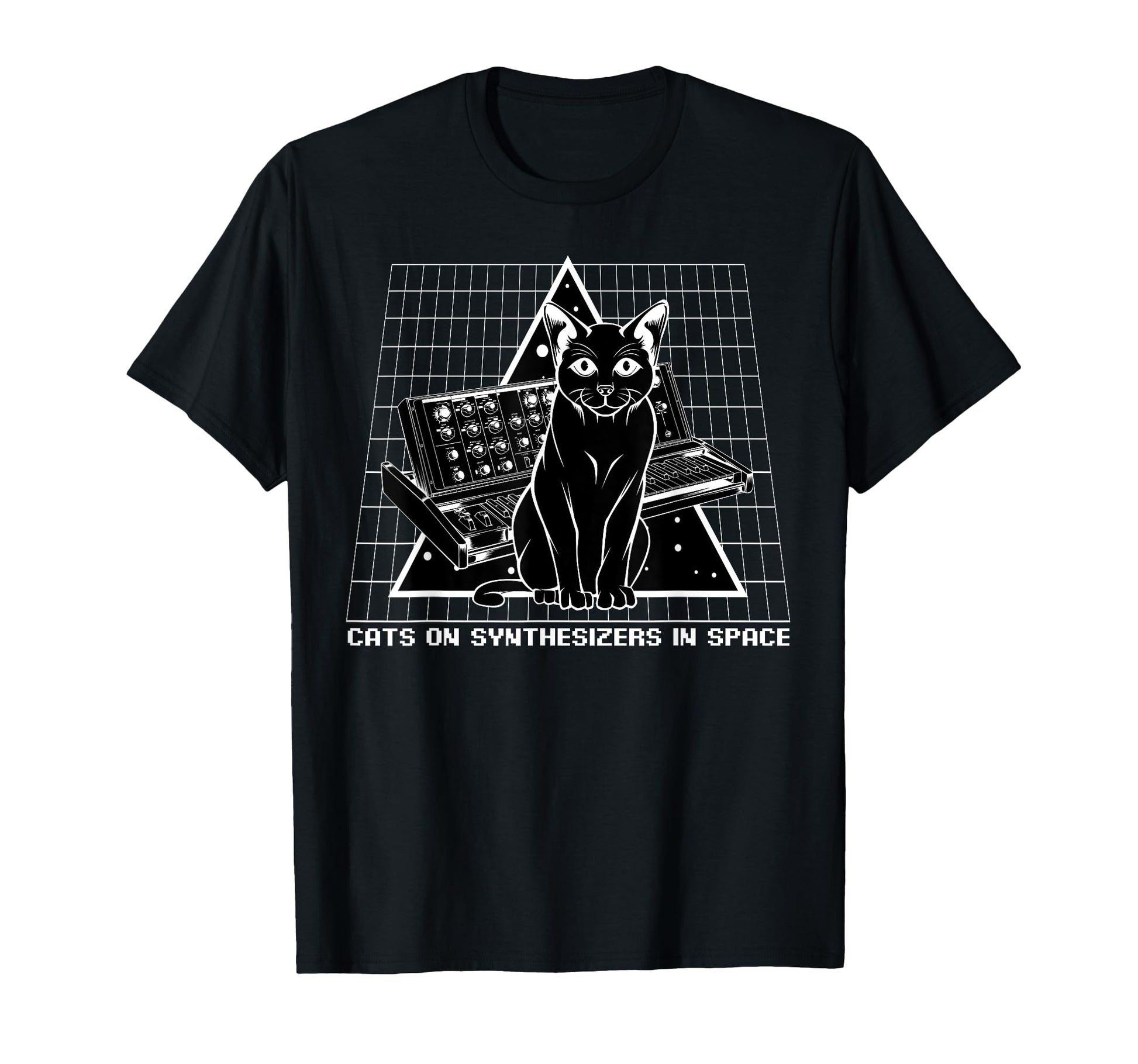 Cats Synthesizers Space Cat Owner T-Shirt - Custom Art Print Unisex - T-Shirt, Sweatshirt, Hoodie