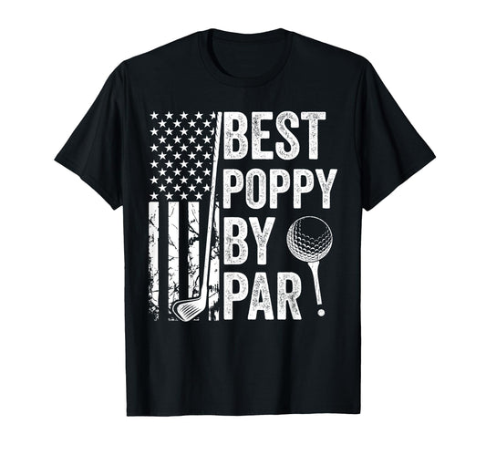 Best Poppy Par Usa Flag Golf Fathers T-Shirt - Custom Art Print Men Women - T-Shirt, Sweatshirt, Hoodie