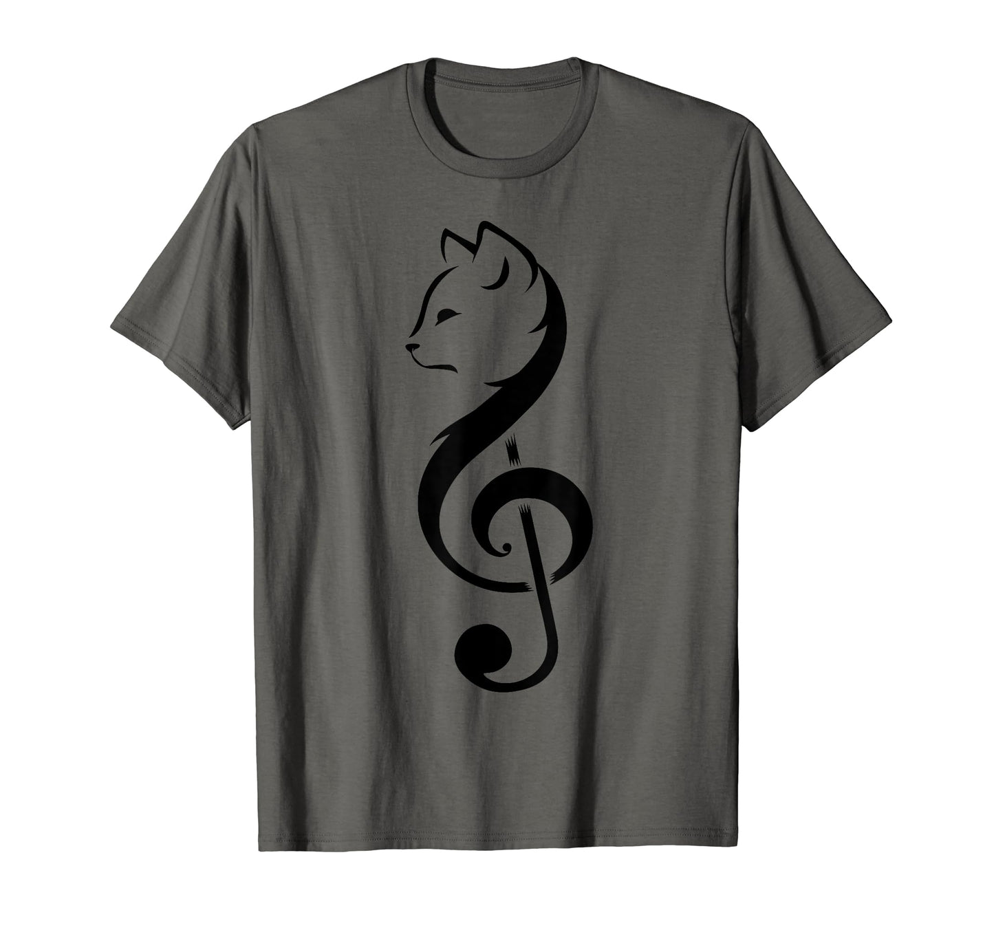 Cat Treble Clef Music Funny Kitty T-Shirt - Minimalist Print Men Women - T-Shirt, Sweatshirt, Hoodie