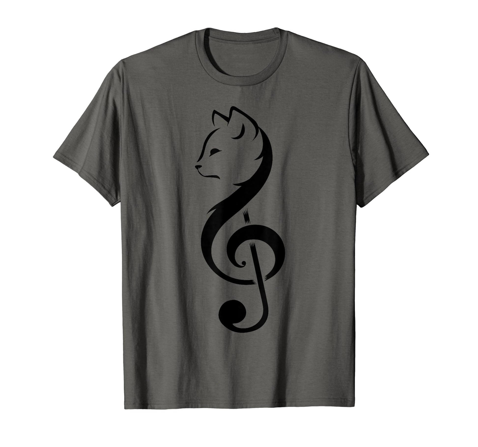 Cat Treble Clef Music Funny Kitty T-Shirt - Minimalist Print Men Women - T-Shirt, Sweatshirt, Hoodie