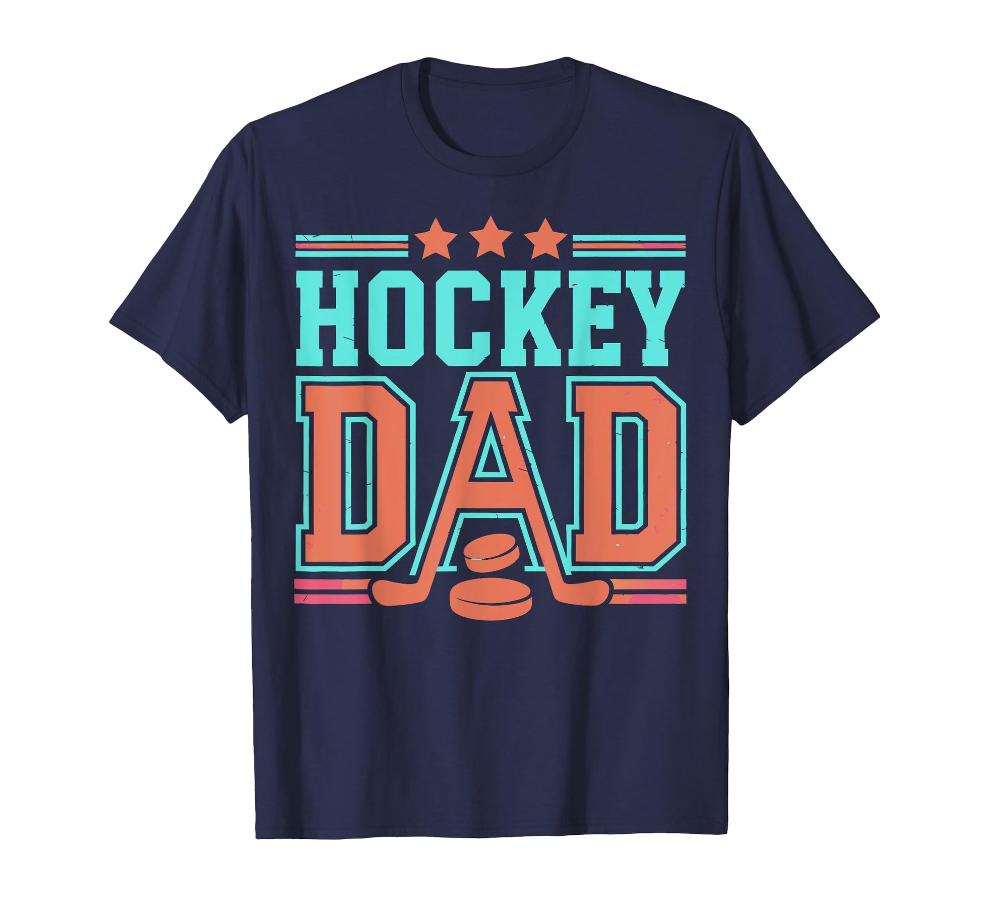 Hockey Dad Distressed Sports Hockey T-Shirt - Minimalist Print Men Women - T-Shirt, Sweatshirt, Hoodie