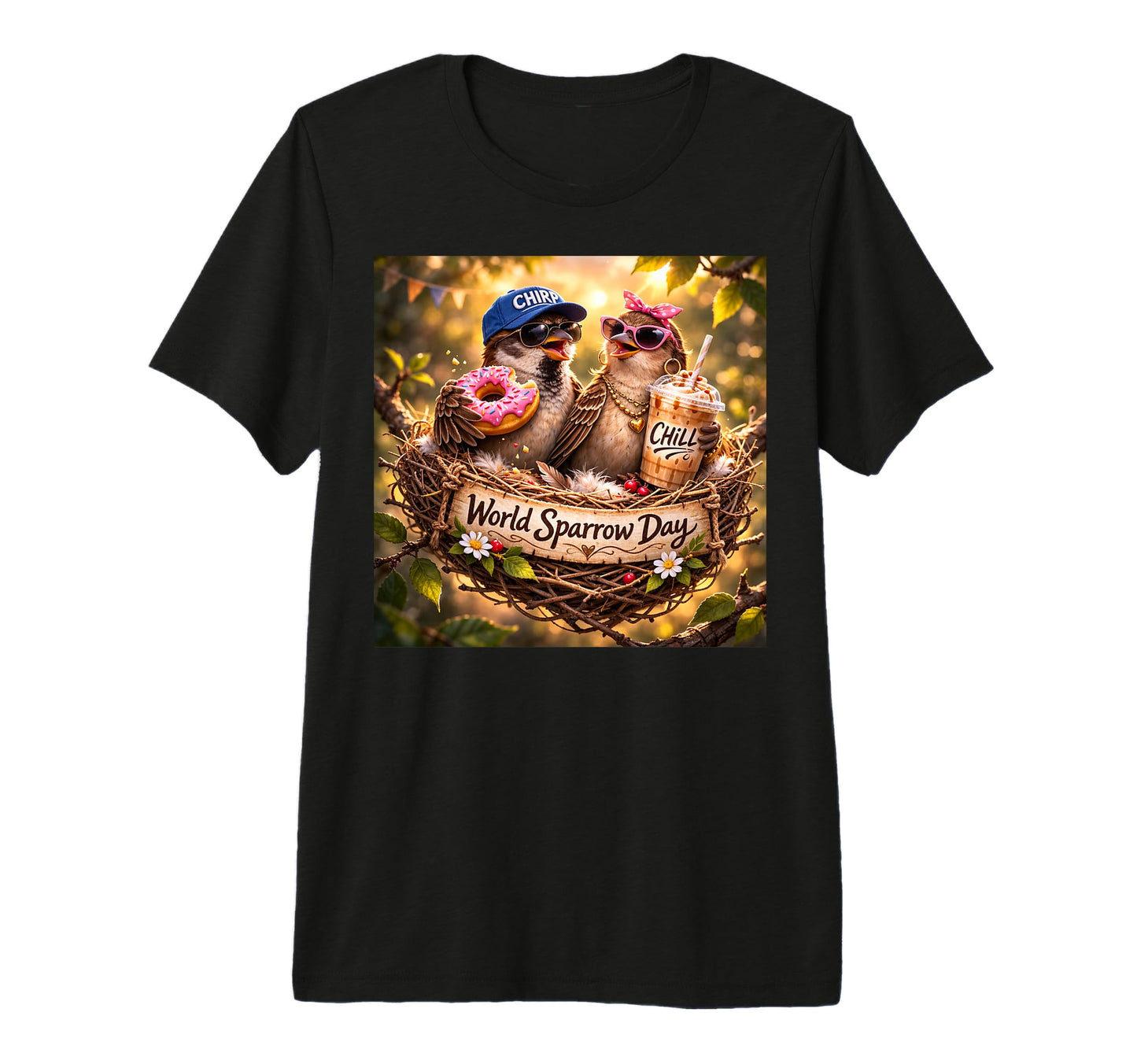 World Sparrow Day Chill Bird T-Shirt - Casual Everyday Wear Men Women - T-Shirt, Sweatshirt, Hoodie