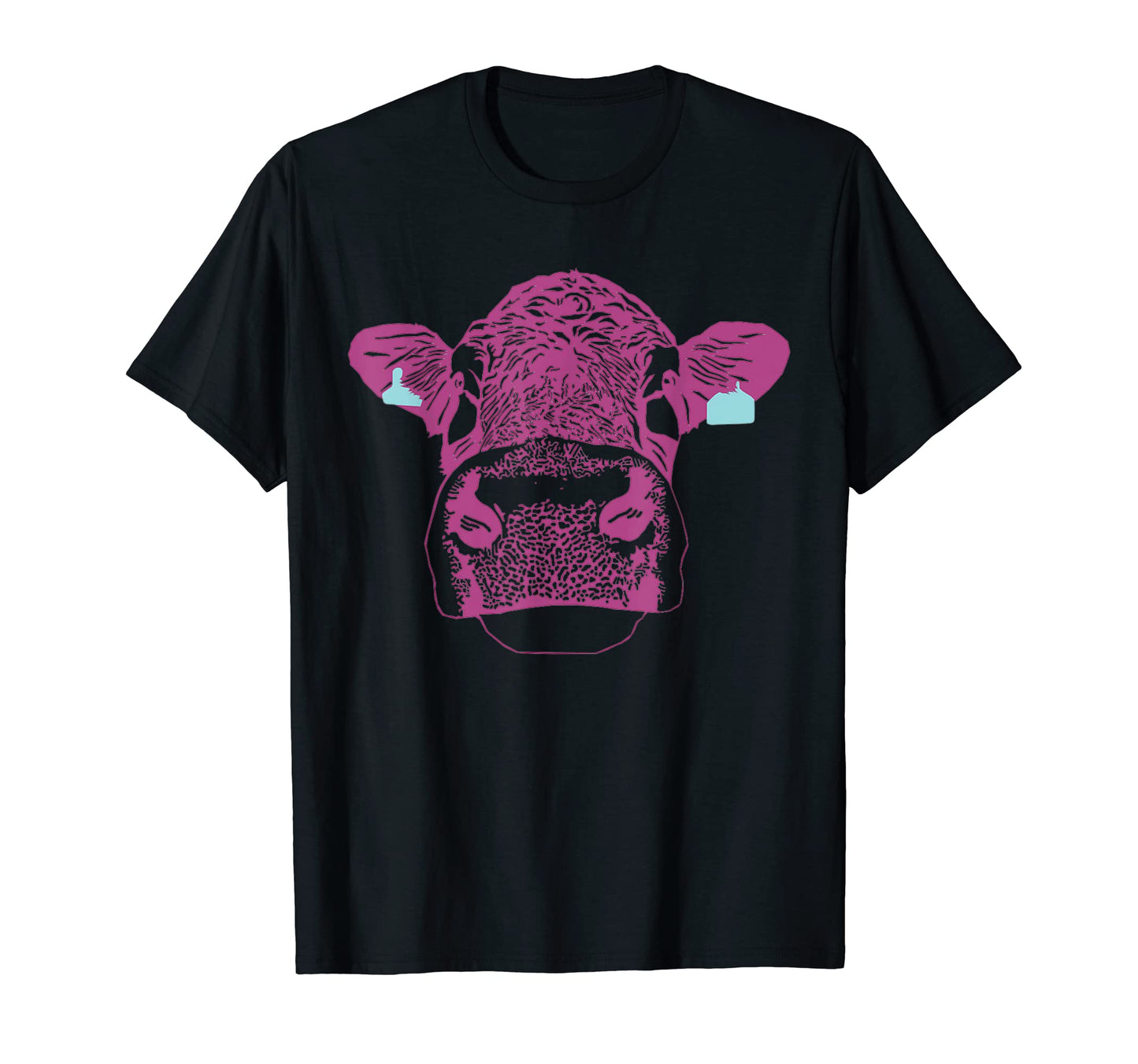 Pop Art Fuchsia Cow Cattle Farm T-Shirt - Aesthetic Graphic Men Women - T-Shirt, Sweatshirt, Hoodie