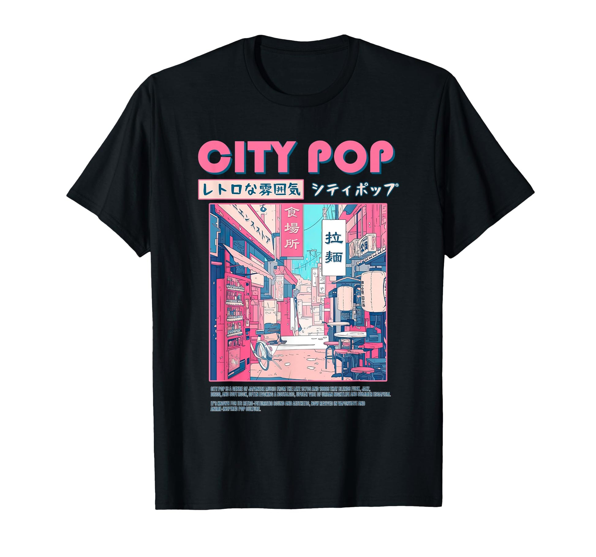 City Pop Ramen Alley Japanese T-Shirt - Minimalist Print for Adults - T-Shirt, Sweatshirt, Hoodie
