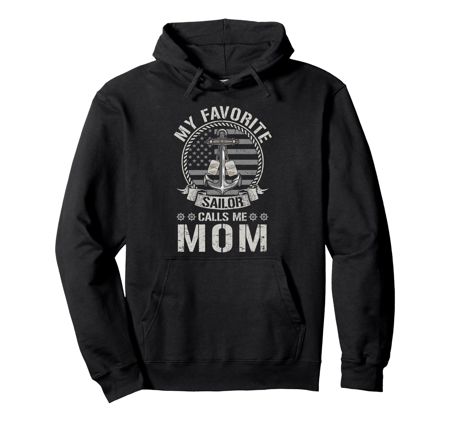 Proud Us Sailor Mom Anchor Flag Usa Hoodie - Custom Art Print Unisex - T-Shirt, Sweatshirt, Hoodie