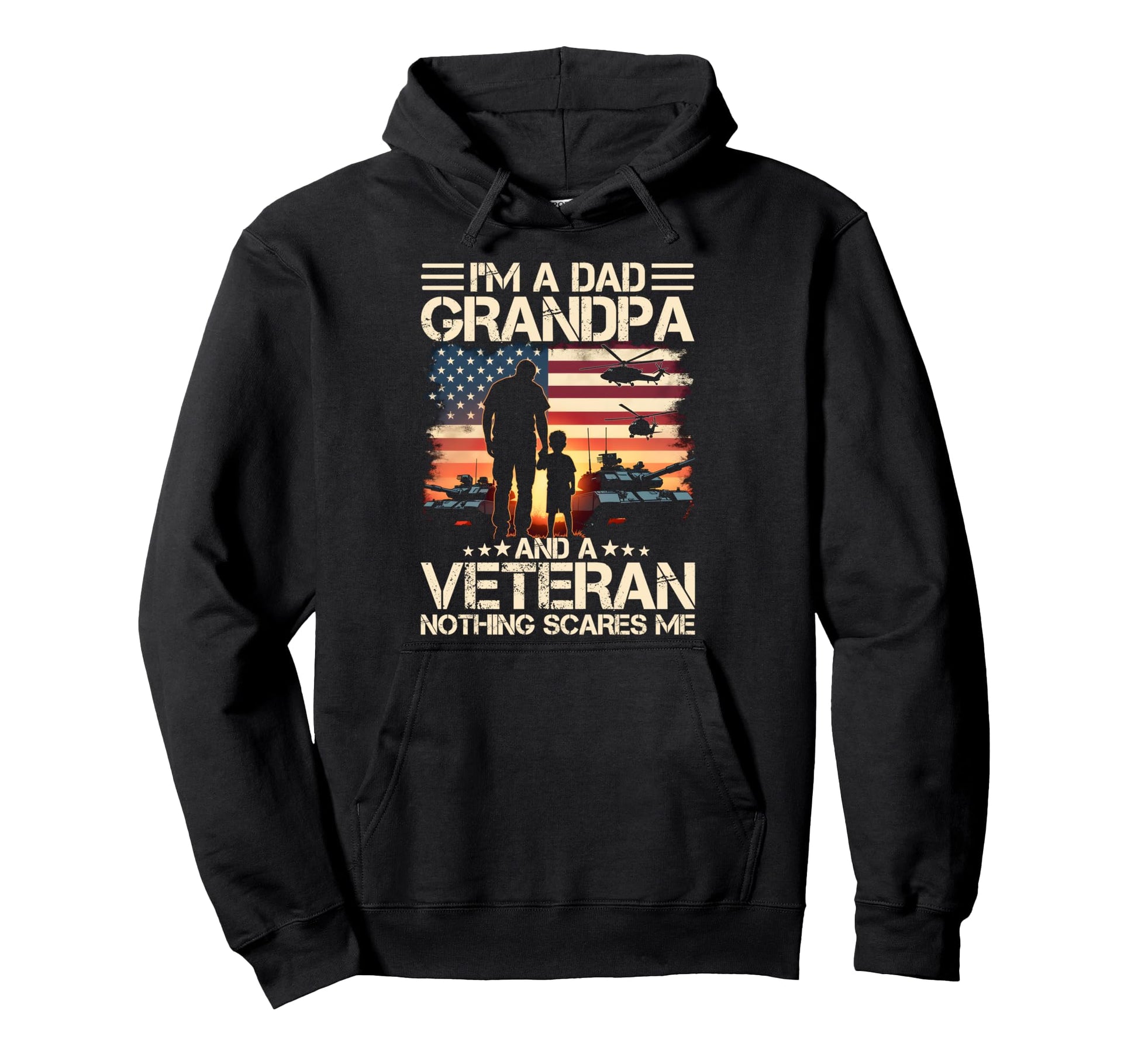 Im Dad Grandpa And Veteran Fathers Hoodie - Minimalist Print for Adults - T-Shirt, Sweatshirt, Hoodie