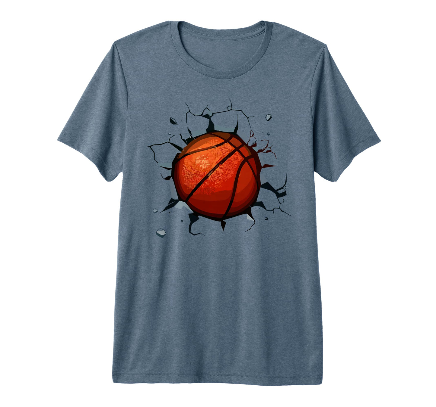 Basketball Ball Crashing Through Wall T-Shirt - Streetwear Style Unisex - T-Shirt, Sweatshirt, Hoodie