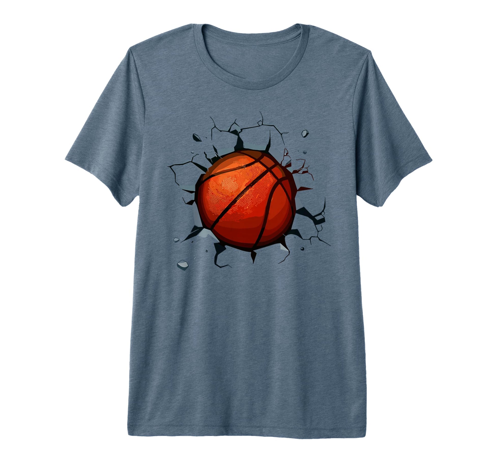 Basketball Ball Crashing Through Wall T-Shirt - Streetwear Style Unisex - T-Shirt, Sweatshirt, Hoodie