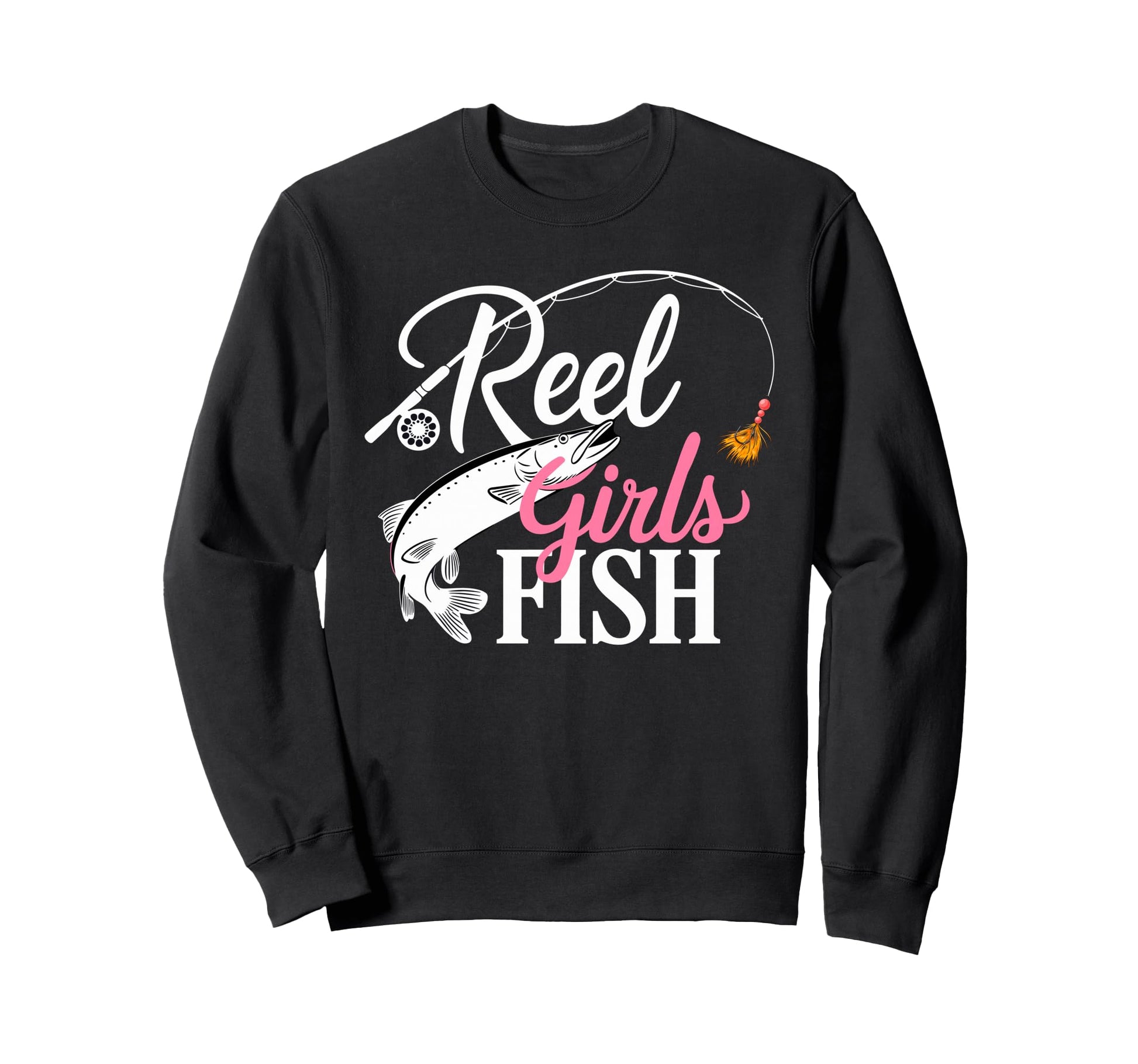 Reel Fish Fisher Mom Bass Sweatshirt - Fun Novelty Design for Adults - T-Shirt, Sweatshirt, Hoodie