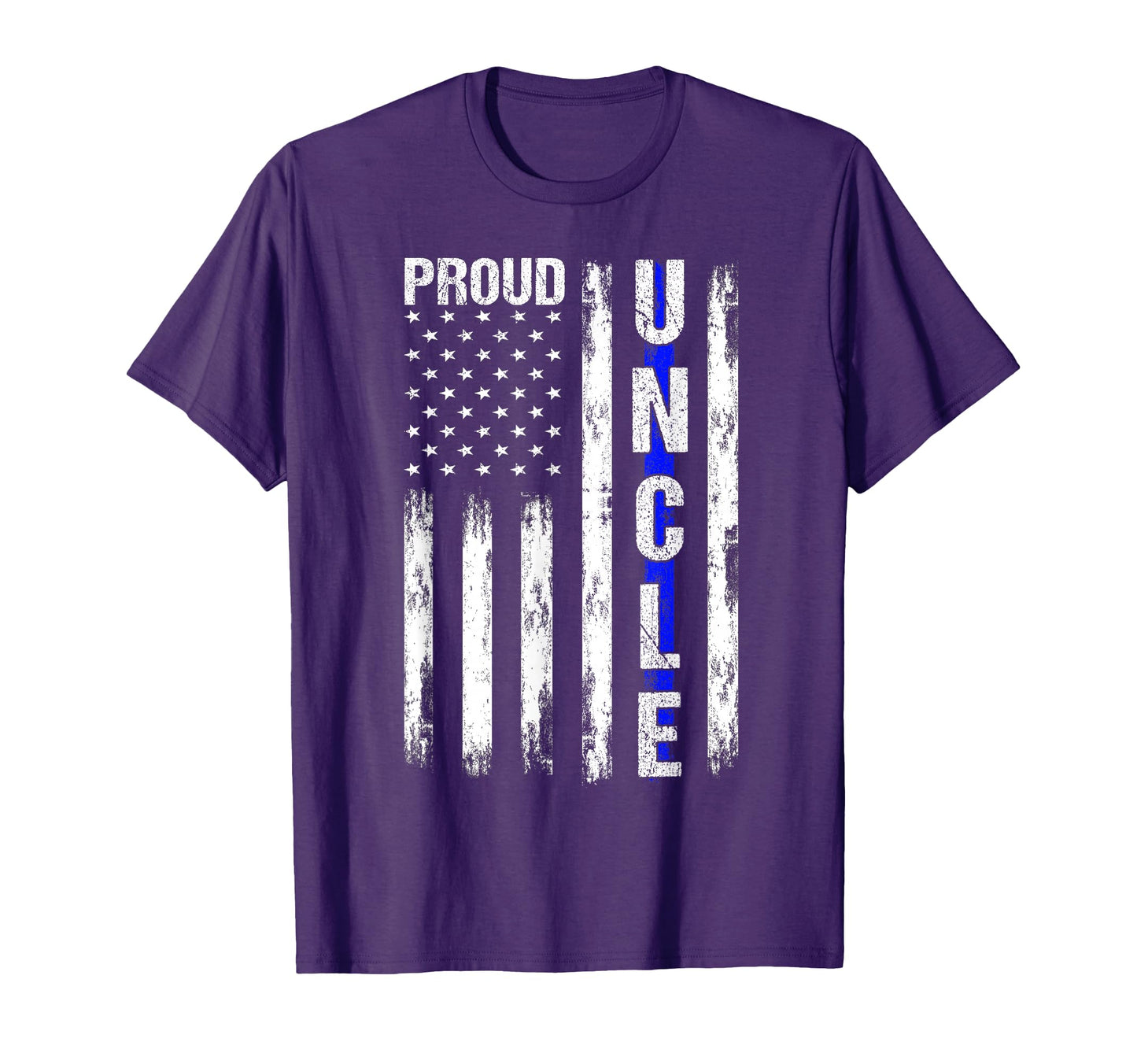 Proud Uncle American Flag Thin Blue T-Shirt - Custom Art Print Men Women - T-Shirt, Sweatshirt, Hoodie