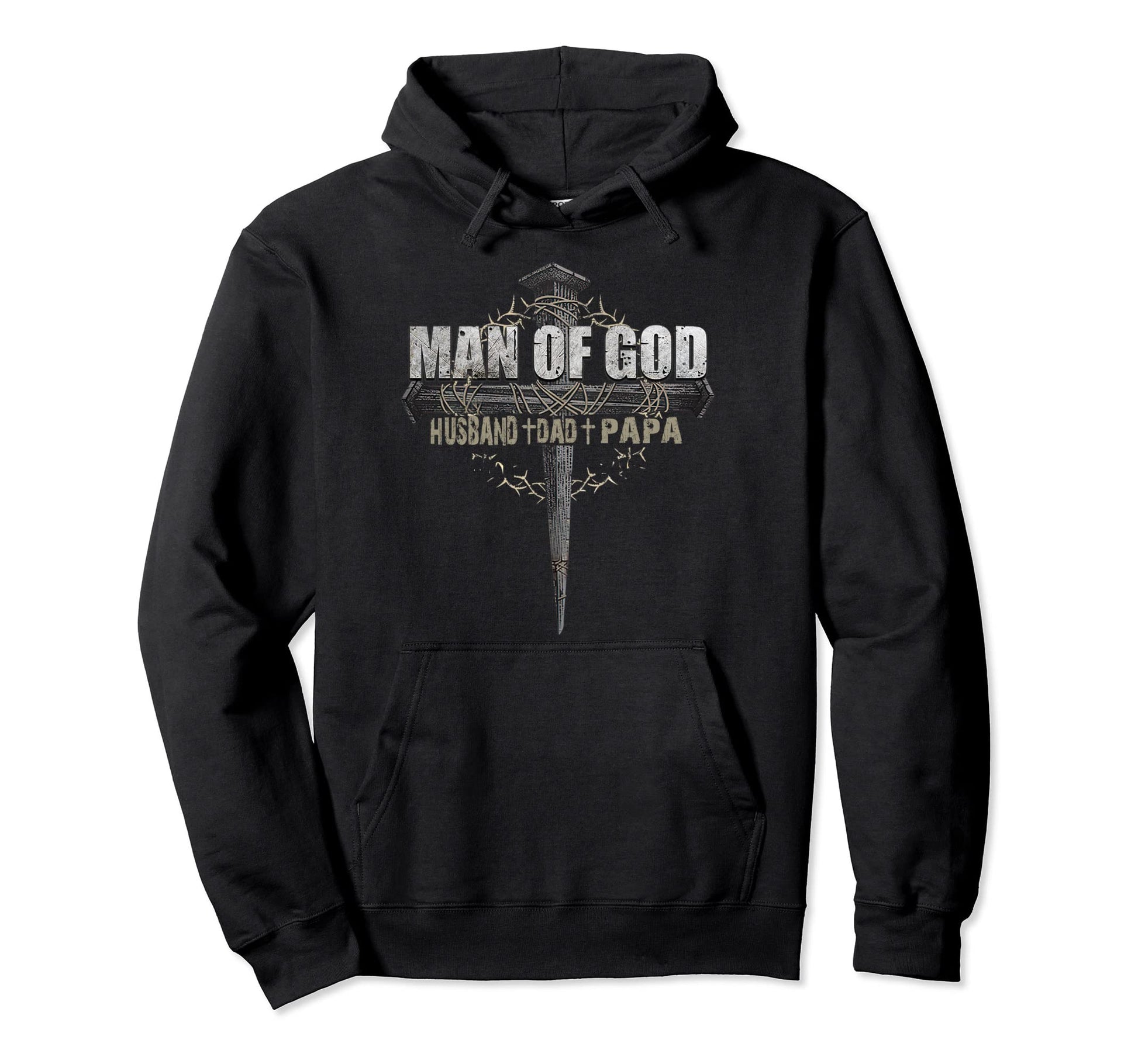 God Christian Husband Dad Papa Hoodie - Custom Art Print for Adults - T-Shirt, Sweatshirt, Hoodie