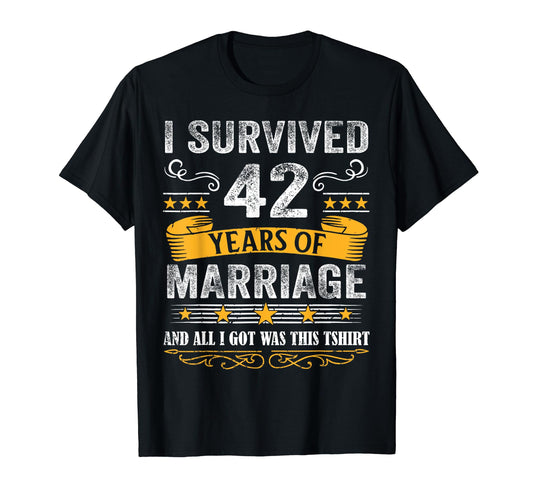 42Nd Wedding Anniversary Couples T-Shirt - Custom Art Print Men Women - T-Shirt, Sweatshirt, Hoodie