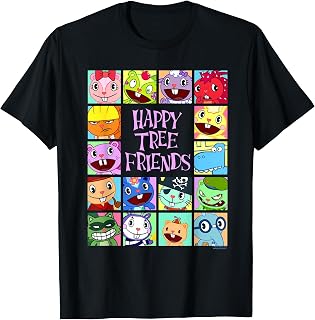 Happy Tree Friends Colorful Character Grid Retro Cartoon T-Shirt Unisex T-shirt, Sweatshirt, Hoodie, Long Sleeve Tee - T-Shirt, Sweatshirt, Hoodie