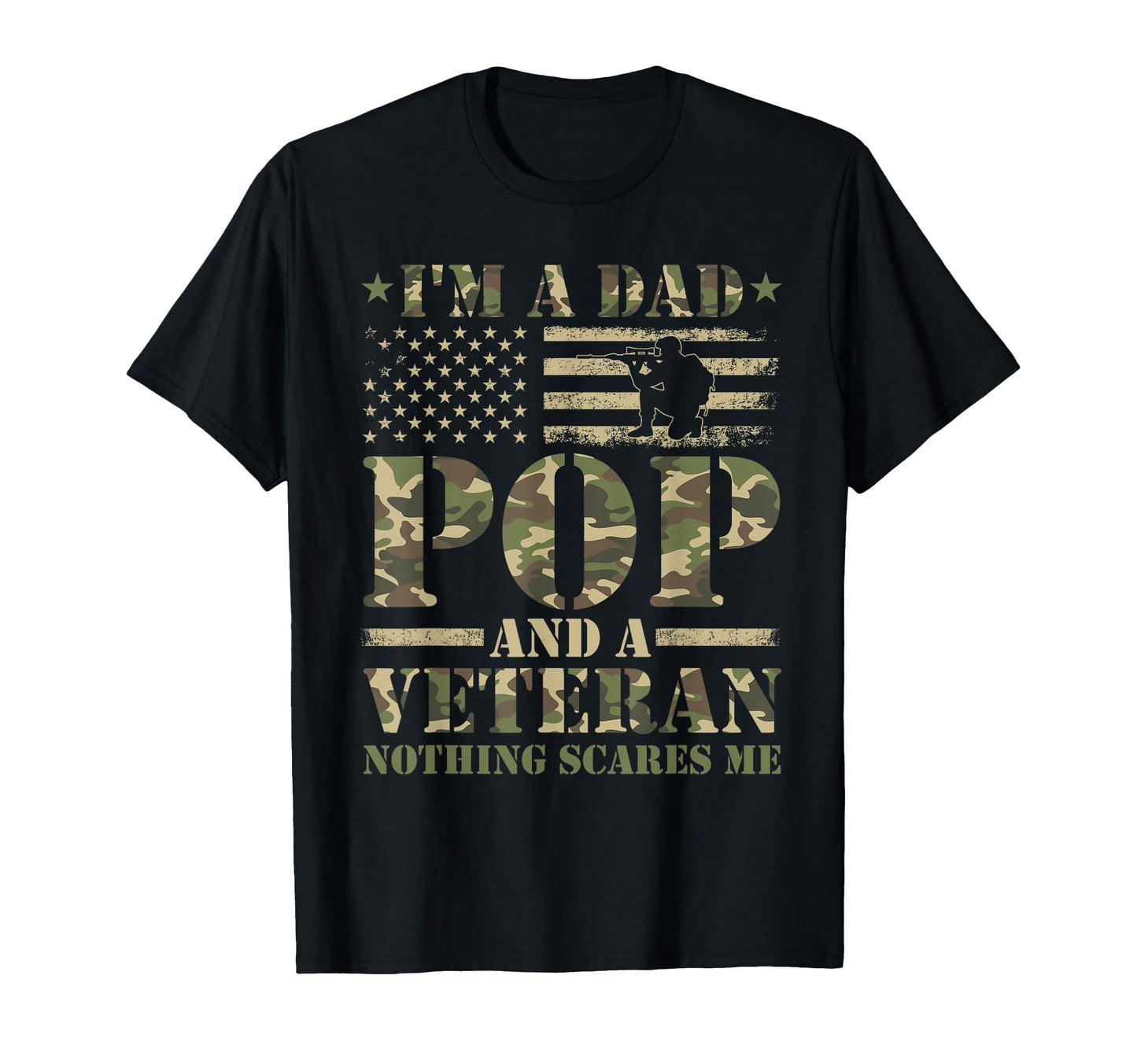 Funny Im Dad Pop And Veteran T-Shirt - Minimalist Print for Adults - T-Shirt, Sweatshirt, Hoodie