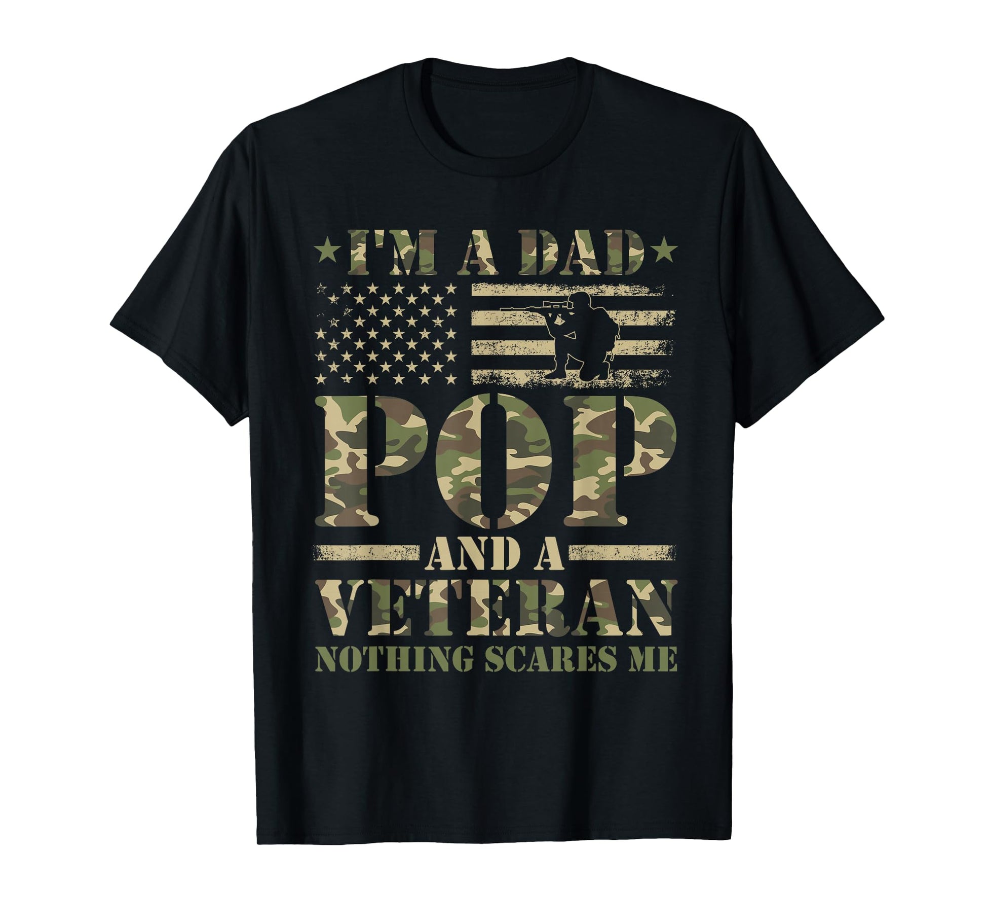 Funny Im Dad Pop And Veteran T-Shirt - Minimalist Print for Adults - T-Shirt, Sweatshirt, Hoodie