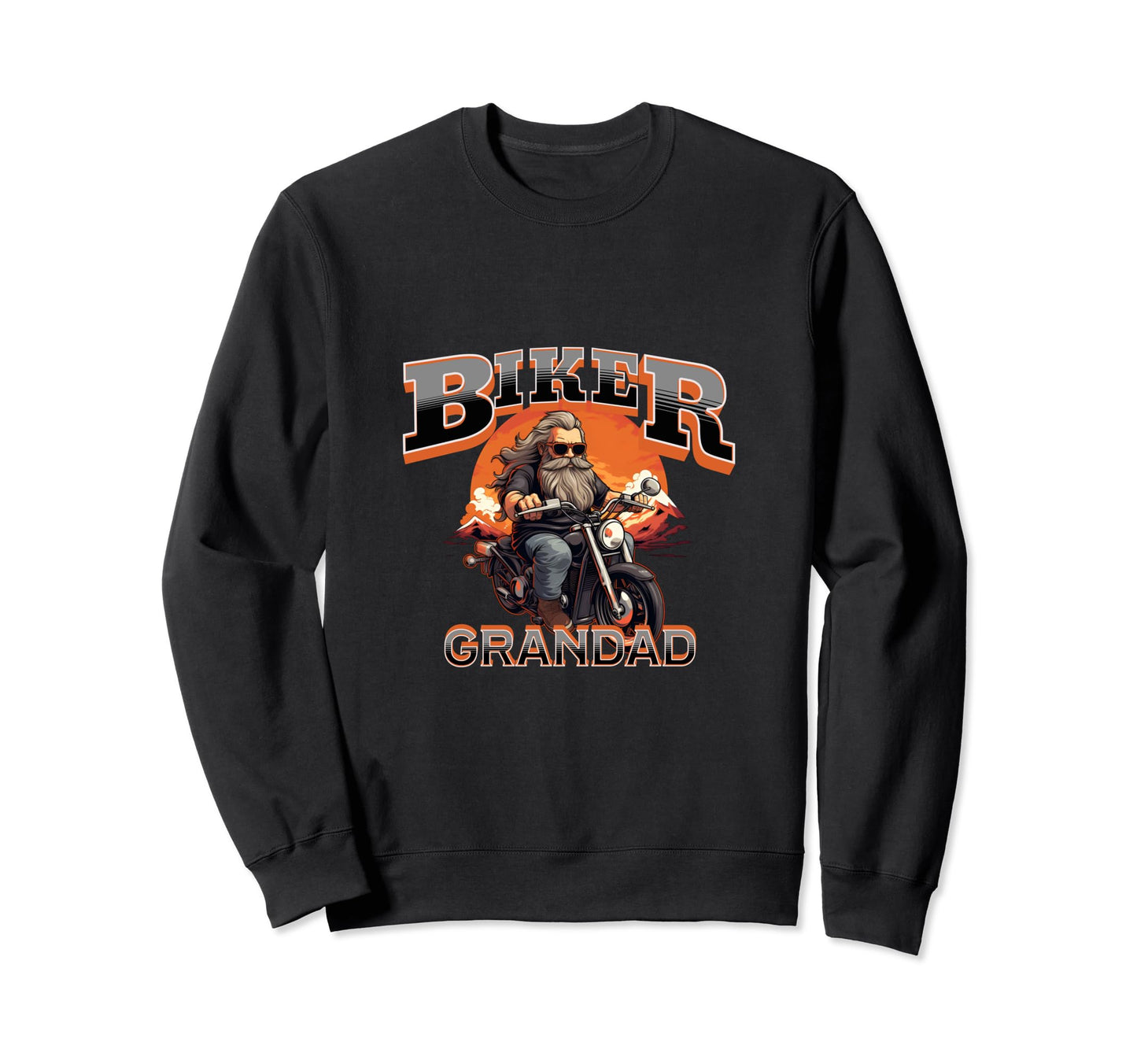 Mens Motorbike Biker Grandpa Sweatshirt - Custom Art Print Men Women - T-Shirt, Sweatshirt, Hoodie