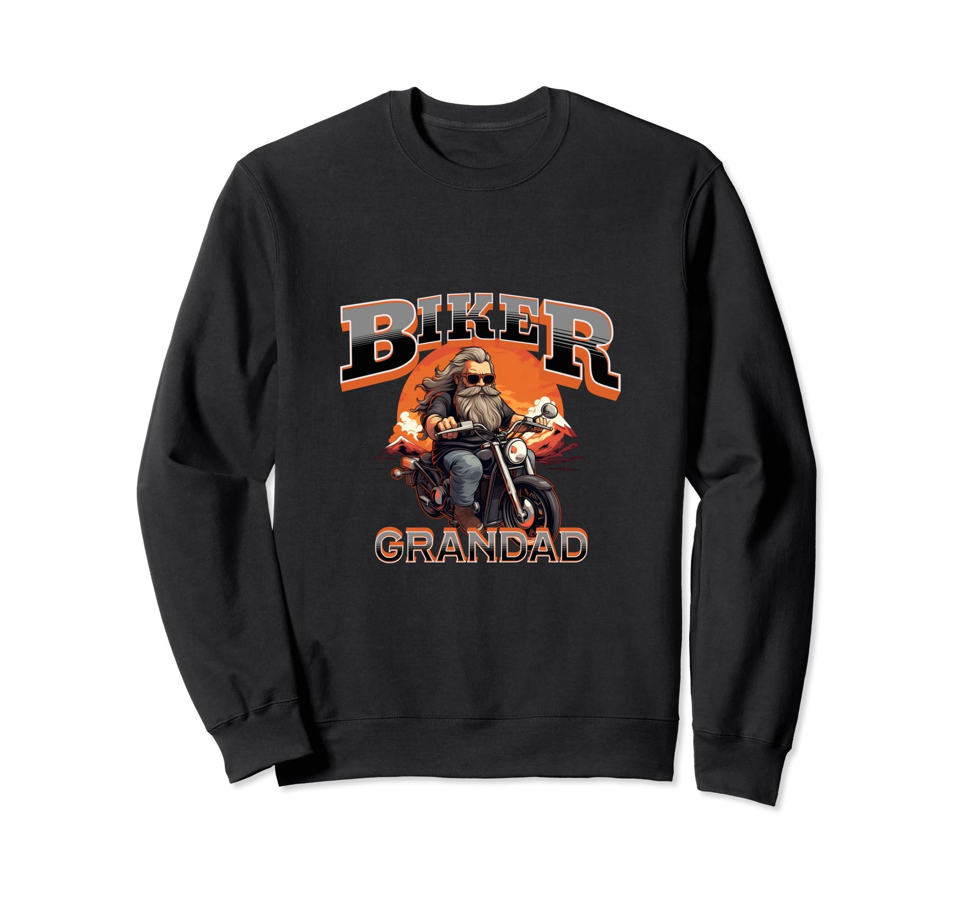 Mens Motorbike Biker Grandpa Sweatshirt - Custom Art Print Men Women - T-Shirt, Sweatshirt, Hoodie