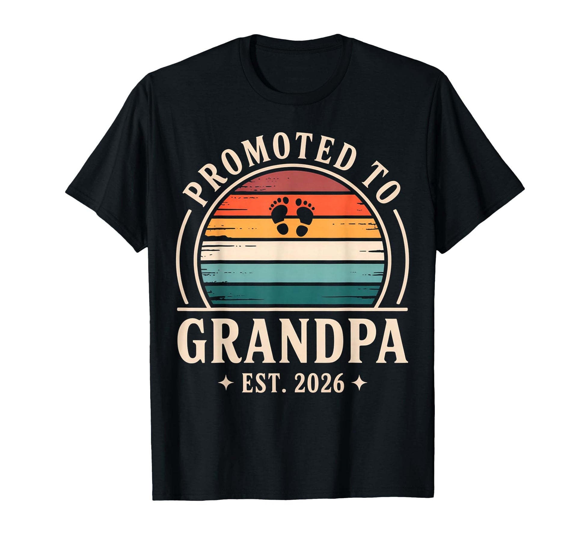 Promoted To Grandpa Est 2026 Footprint T-Shirt - Graphic Print for Adults - T-Shirt, Sweatshirt, Hoodie