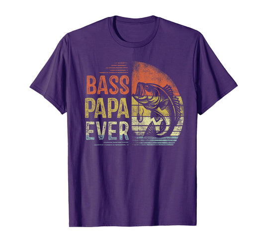 Bass Papa Ever Fishing Gifts Papa T-Shirt - Custom Art Print Men Women - T-Shirt, Sweatshirt, Hoodie