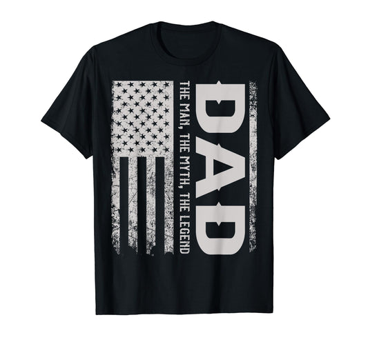 American Flag Dad Myth Legend T-Shirt - Unique Graphic Unisex - T-Shirt, Sweatshirt, Hoodie
