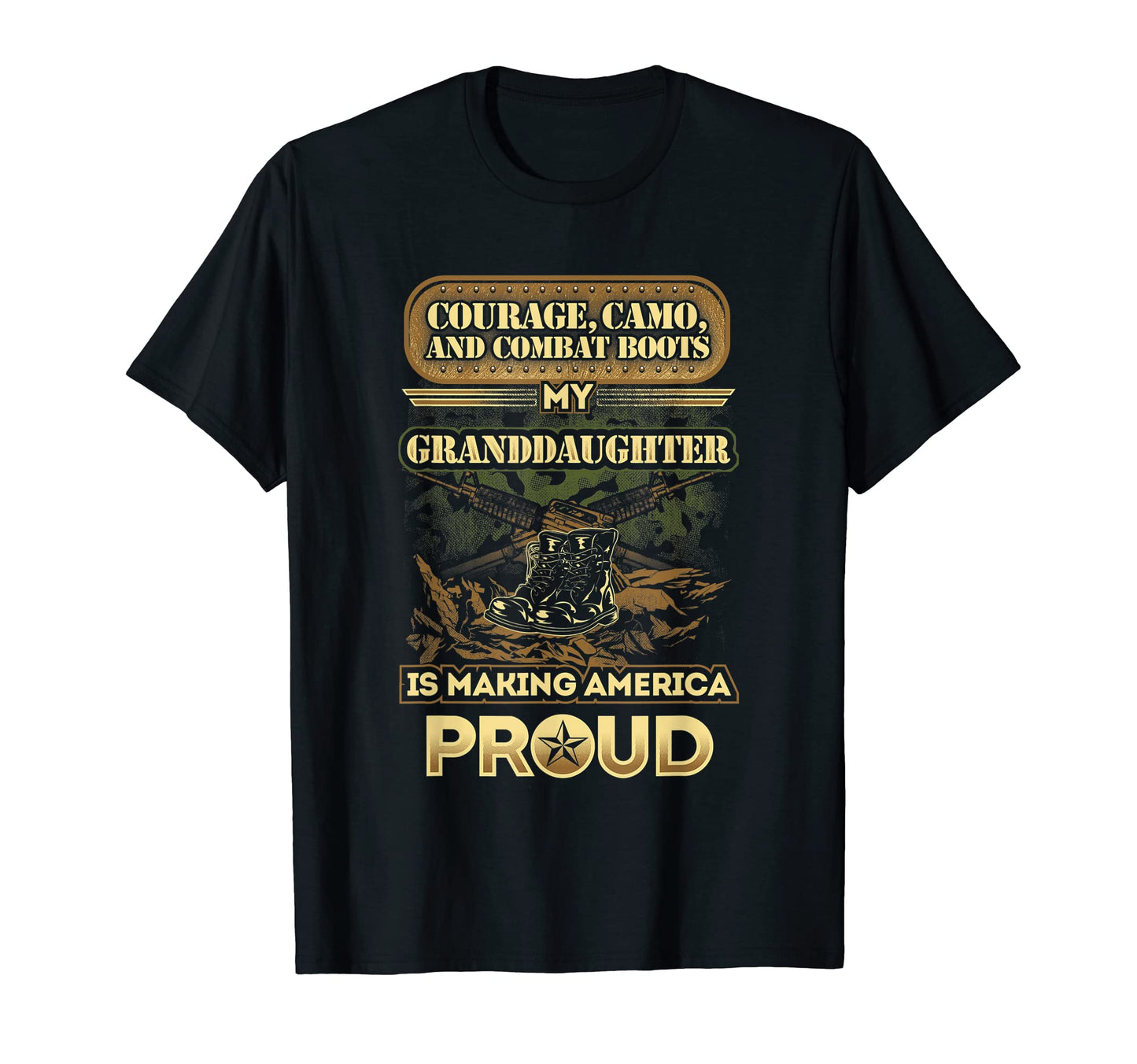 My Granddaughter Is Soldier Proud T-Shirt - Minimalist Print Men Women - T-Shirt, Sweatshirt, Hoodie