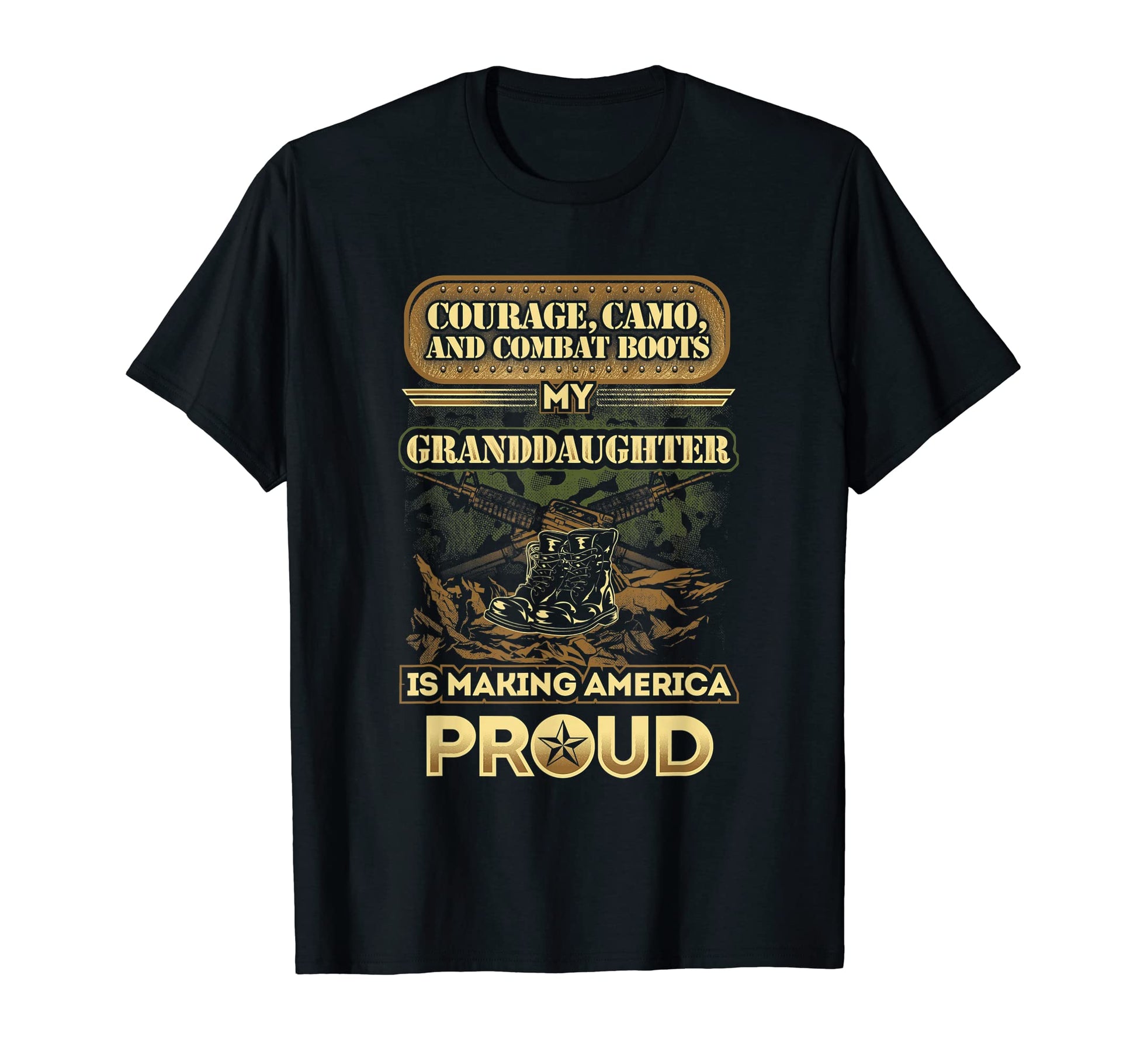 My Granddaughter Is Soldier Proud T-Shirt - Minimalist Print Men Women - T-Shirt, Sweatshirt, Hoodie