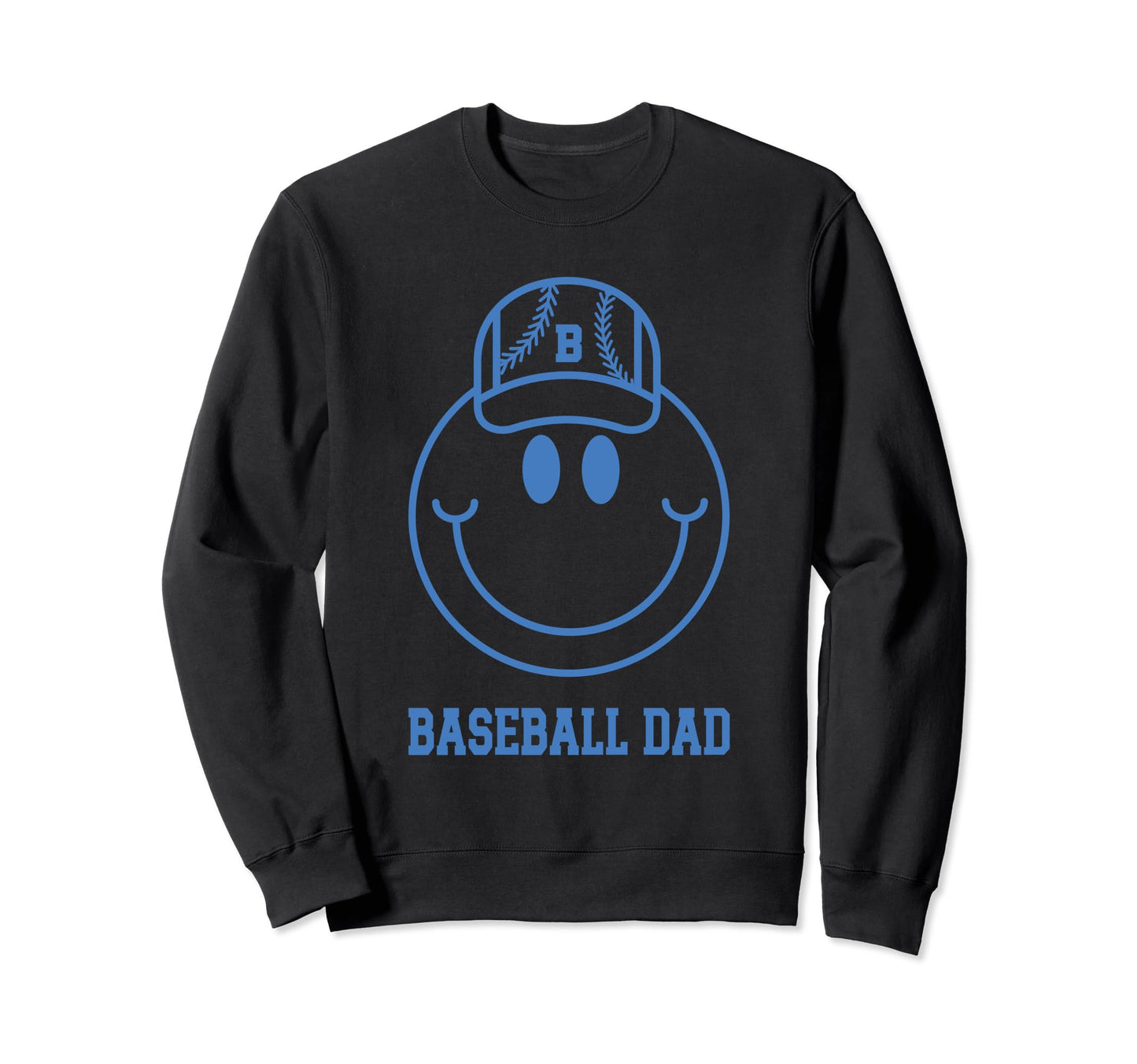 Baseball Dad Smile Face Varsity Sweatshirt - Aesthetic Graphic Unisex - T-Shirt, Sweatshirt, Hoodie
